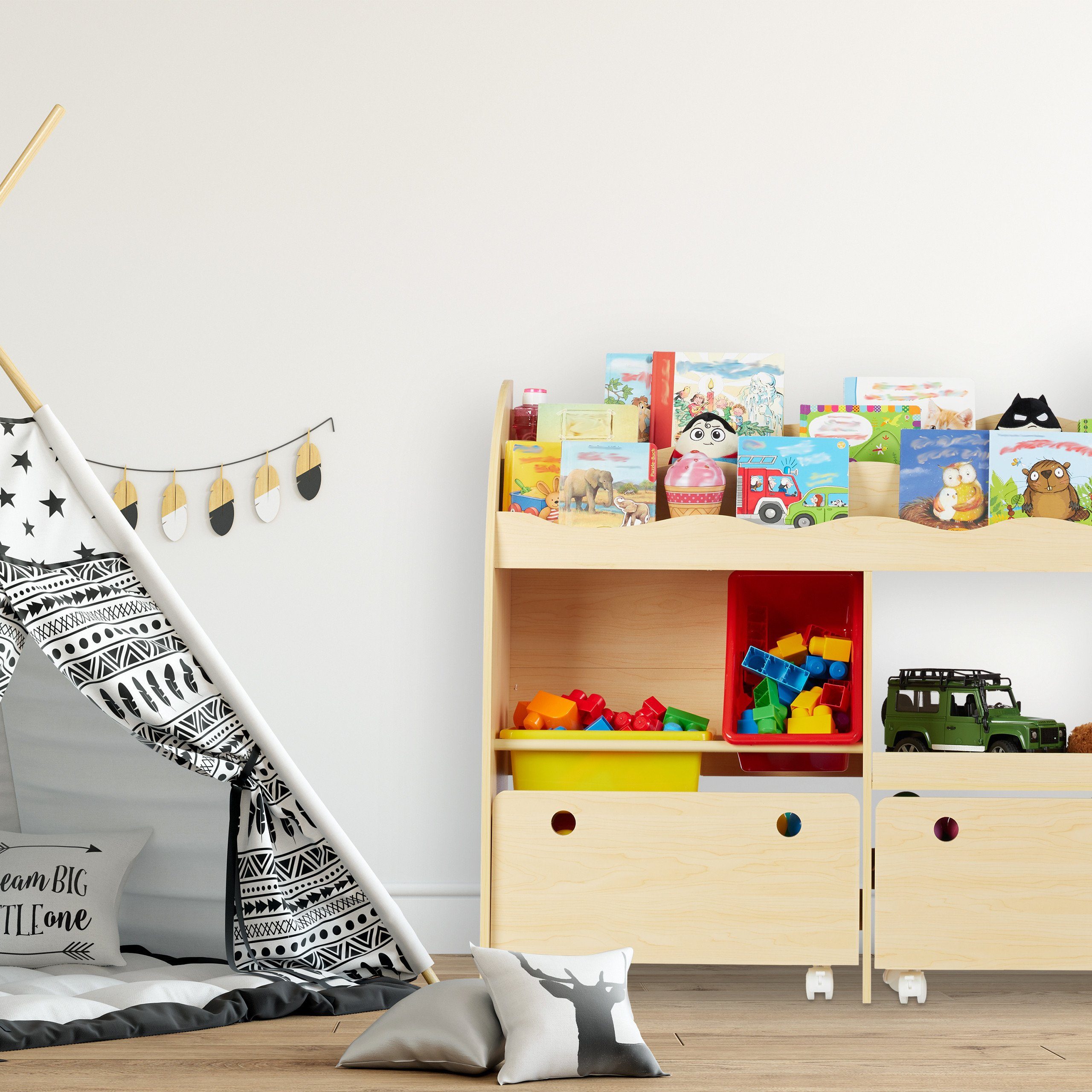 relaxdays Kinderregal für Spielzeug