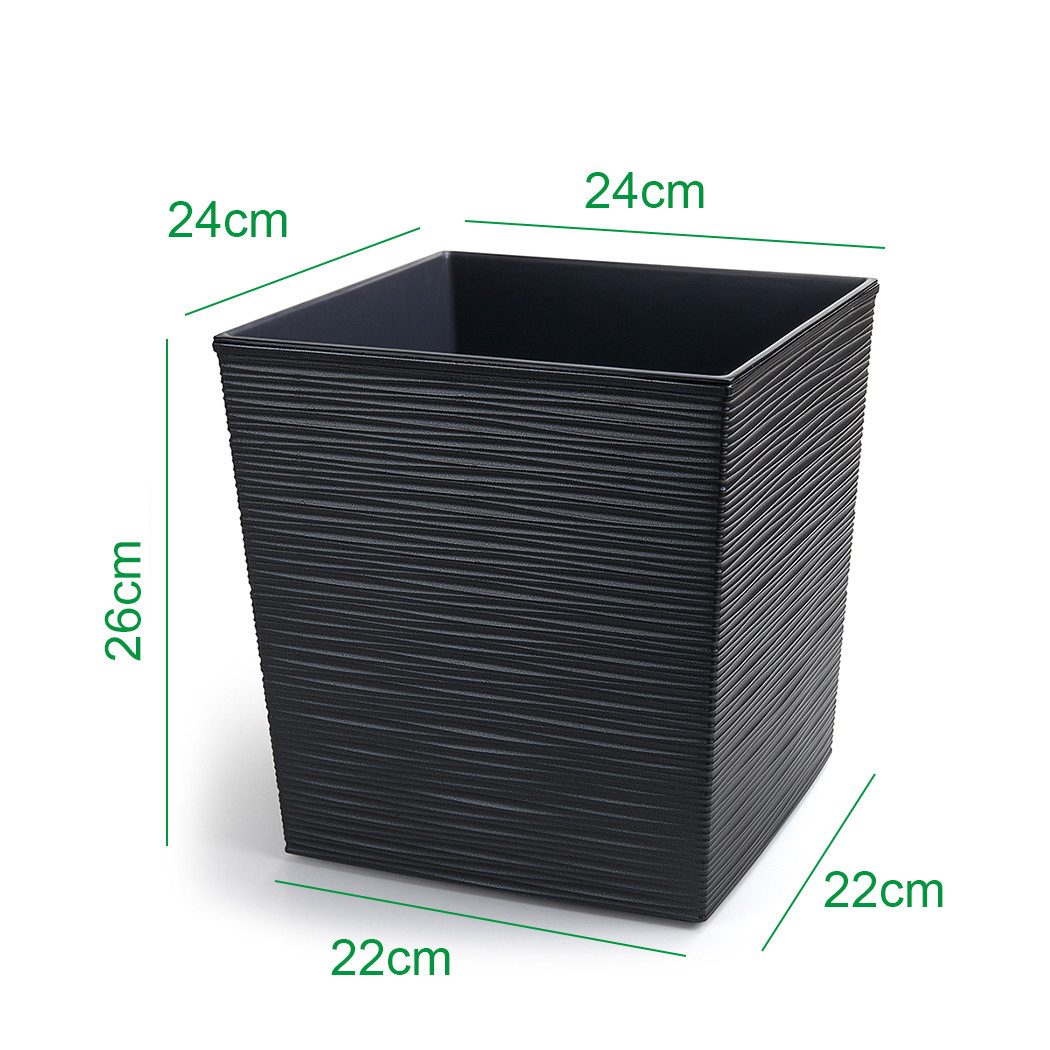 KAGM Pflanzkübel Blumenkübel square in Rillenoptik, Blumentopf Pflanzgefäß günstig online kaufen