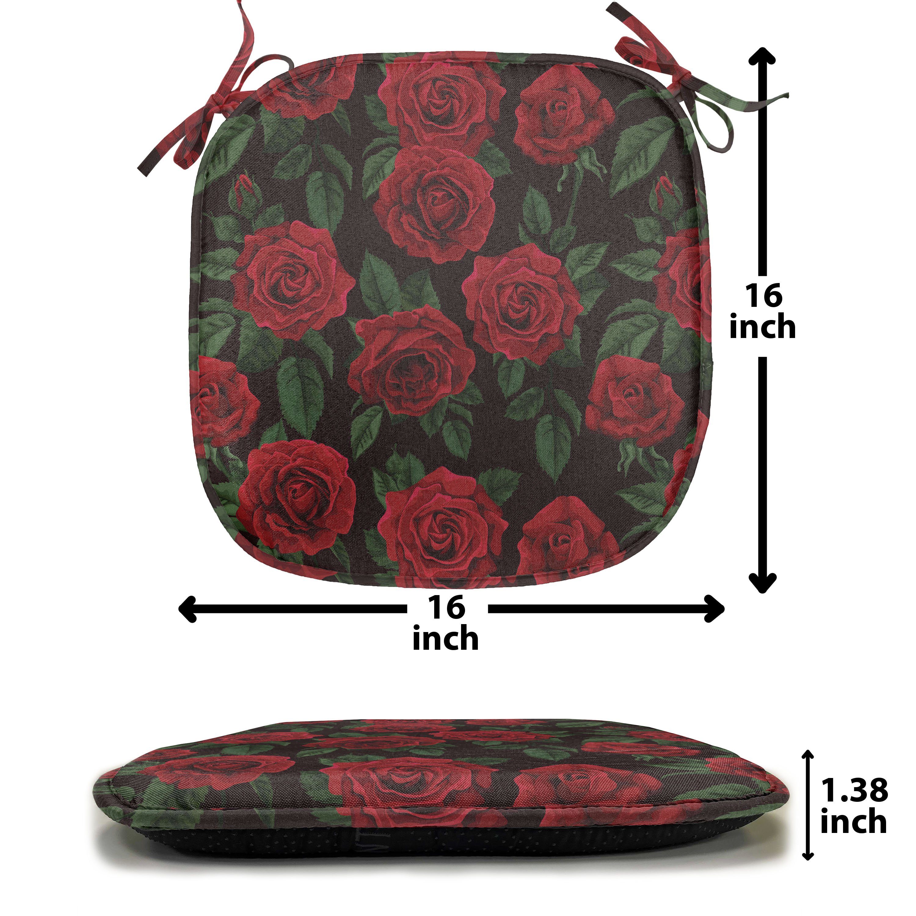 Rose Dekoratives Retro Blumenblatt-Blatt für Kissen mit Stuhlkissen Riemen wasserfestes Abakuhaus Küchensitze, Wachstum