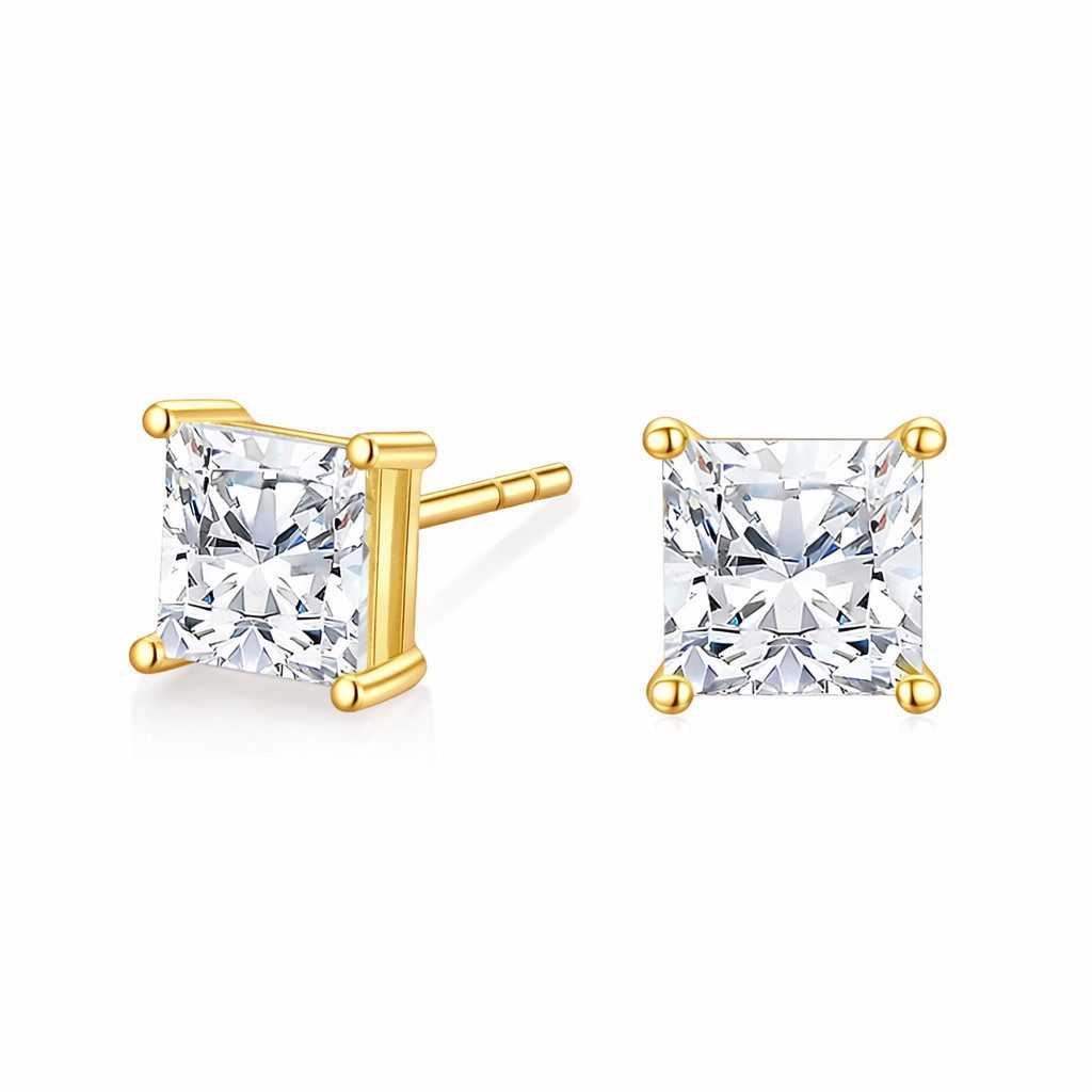 Ohrstecker-Set Funkelnde Moissanit Damen Ohrstecker 925 Sterling Silber 1,0ct
