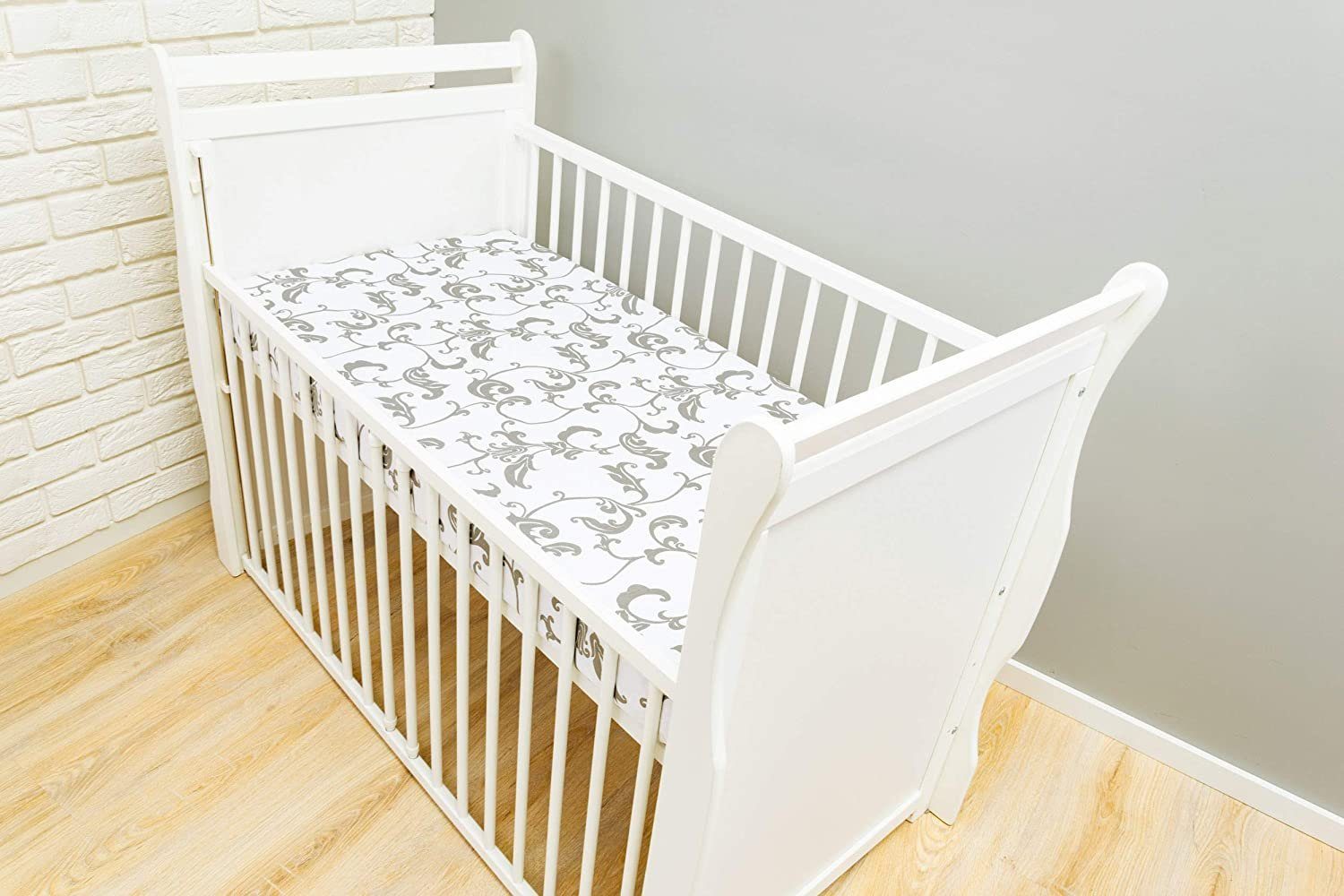 Amilian Spannbettlaken Spannbetttuch für Babybett Kinderbett Baby 100% Baumwolle 120x60 cm, Gummizug: an den Ecken, in vielen Mustern erhältlich