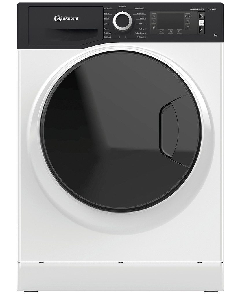 BAUKNECHT Waschmaschine STEAM PLUS 9A2JGSP, 9 kg, 1400 U/min, Stop&Add, Active Mousse