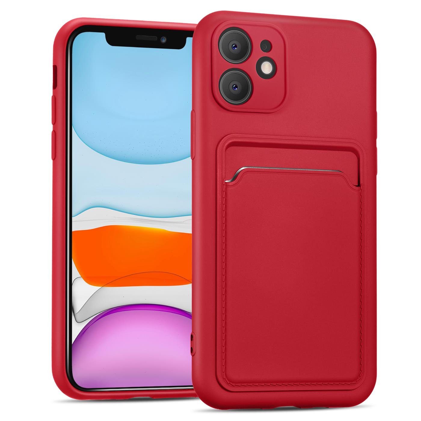 CoolGadget Handyhülle Card Case Handy Tasche für Apple iPhone 11 6,1 Zoll, Silikon Schutzhülle mit Kartenfach für iPhone 11 Hülle