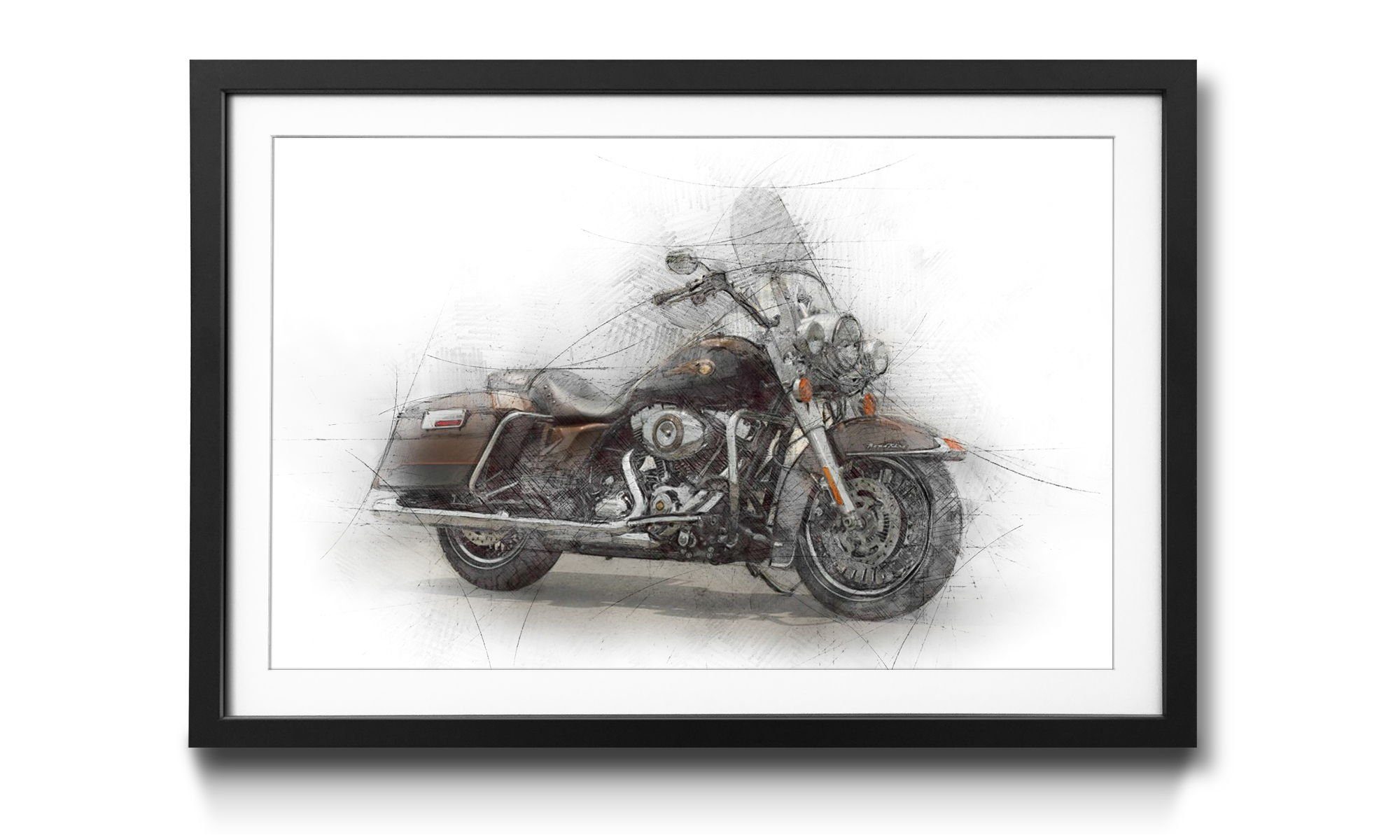 WandbilderXXL Bild mit Rahmen Cruising, Motorrad, Wandbild, in 4 Größen erhältlich