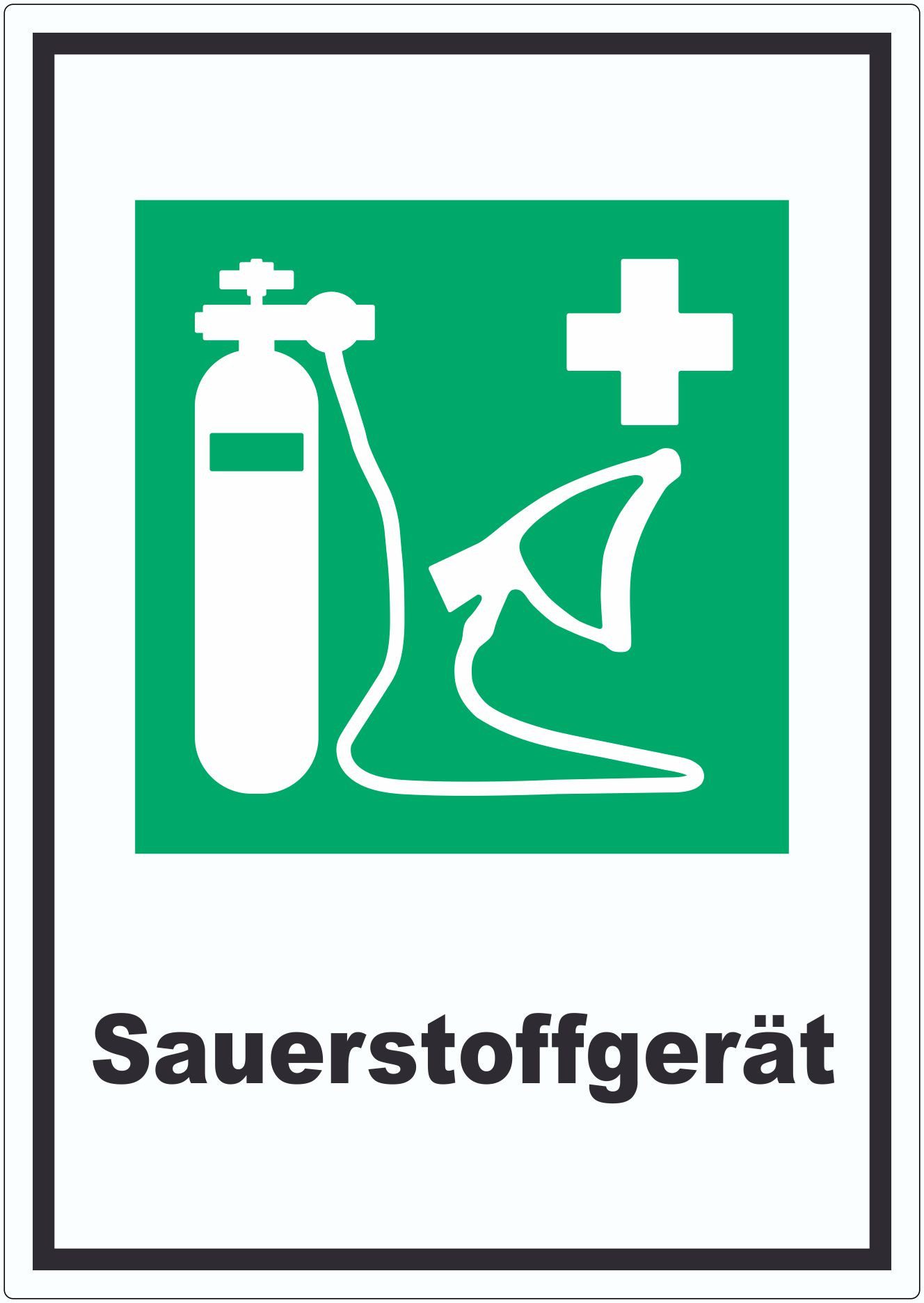 HB-Druck Aufkleber Sauerstoffgerät Aufkleber, wetterfest, UV-beständig, kratzfest