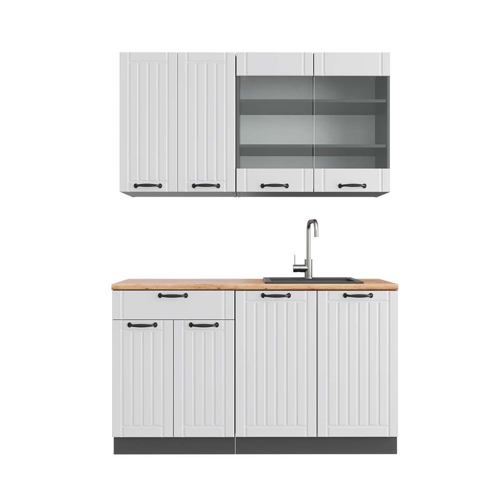 Vicco Küchenzeile Fame-Line, Weiß Landhaus/Anthrazit, 140 günstig online kaufen