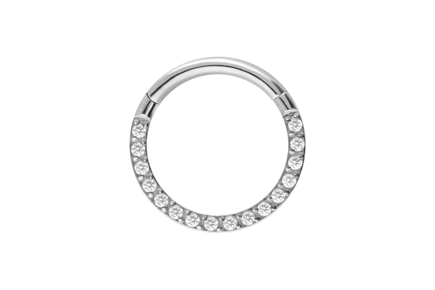 Nasenpiercing Titan Segmentring Clicker EINGEFASSTE KRISTALLE Ohrpiercing Septum