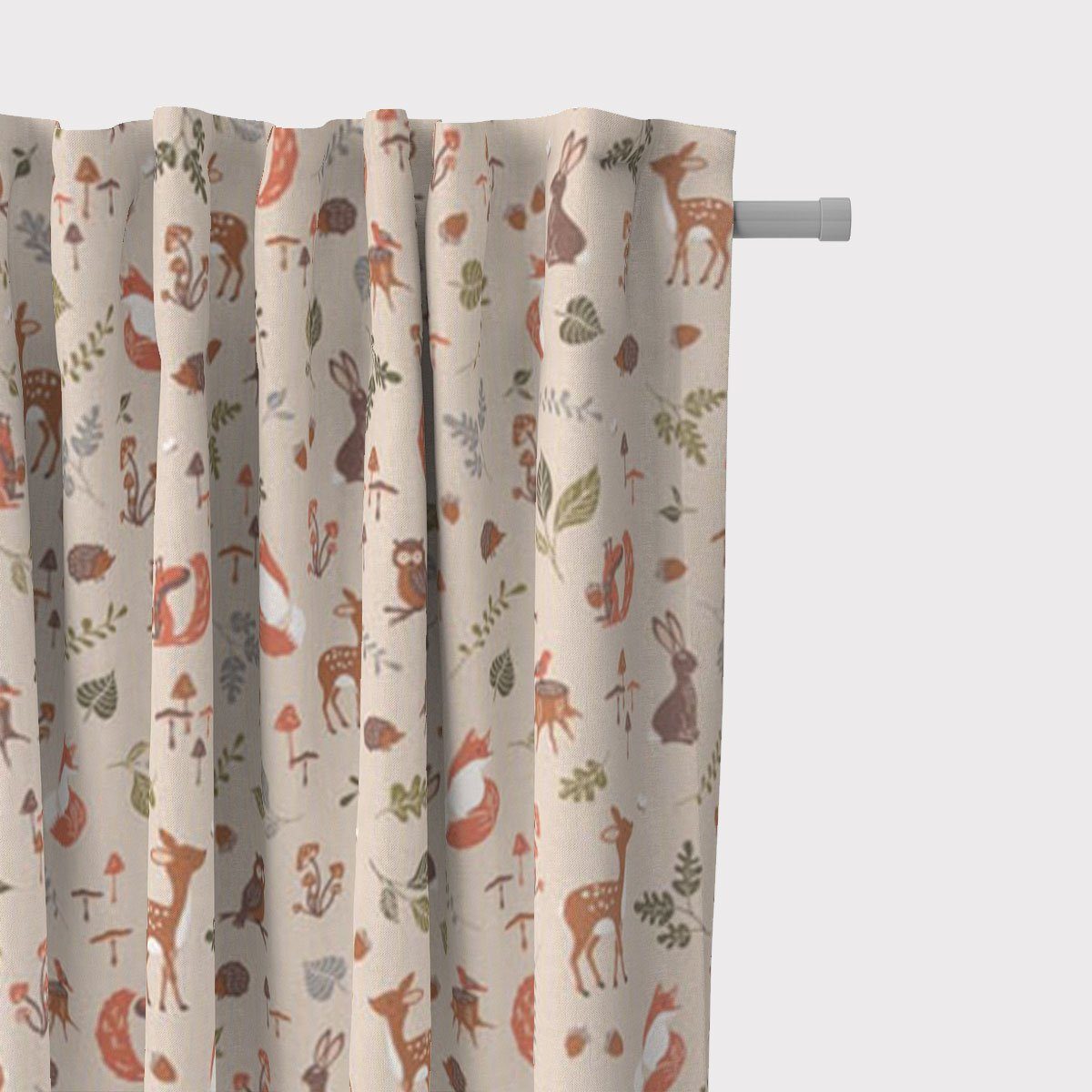 SCHÖNER LEBEN. Vorhang Vorhang Forest Wood Waldtiere natur 245cm o. WL von günstig online kaufen