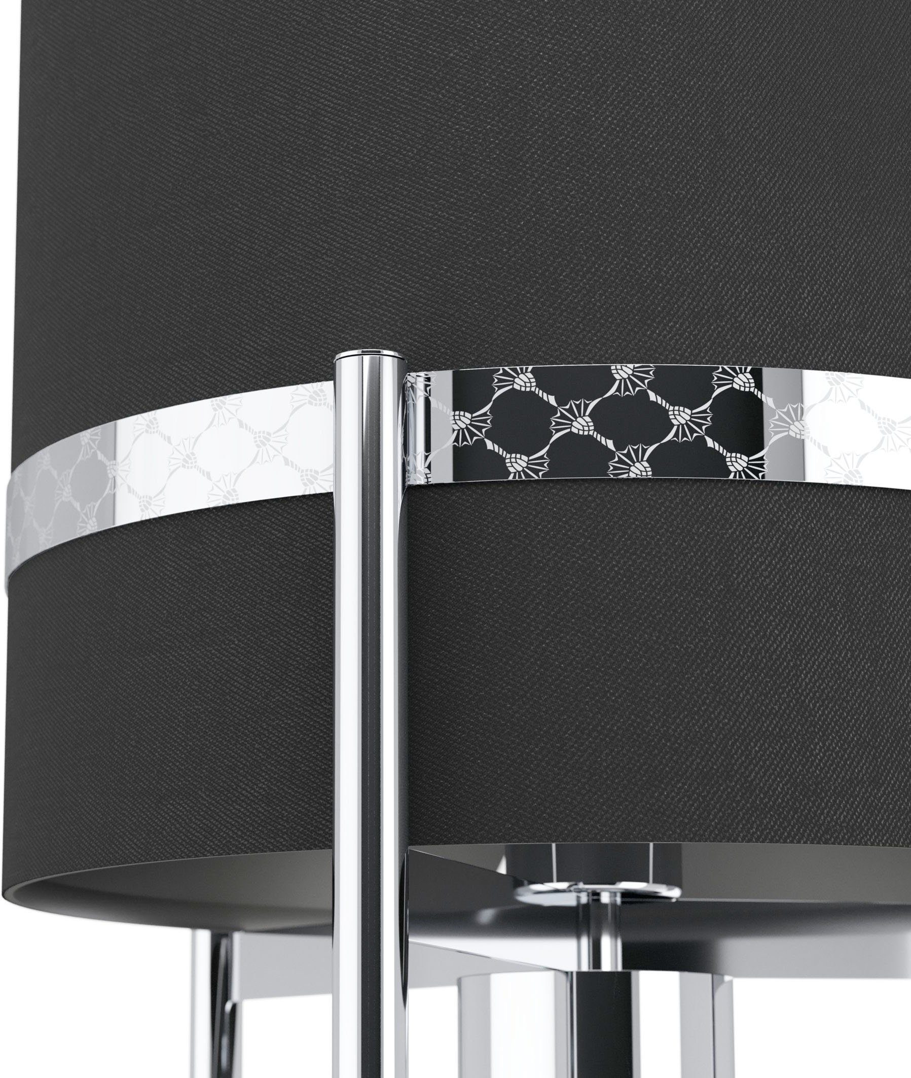 Joop! Stehlampe ROUND Metall-Dekorbändern Textil-Leuchtenschirmen mit LIGHTS, und ohne Warmweiß, eingelassenen Leuchtmittel