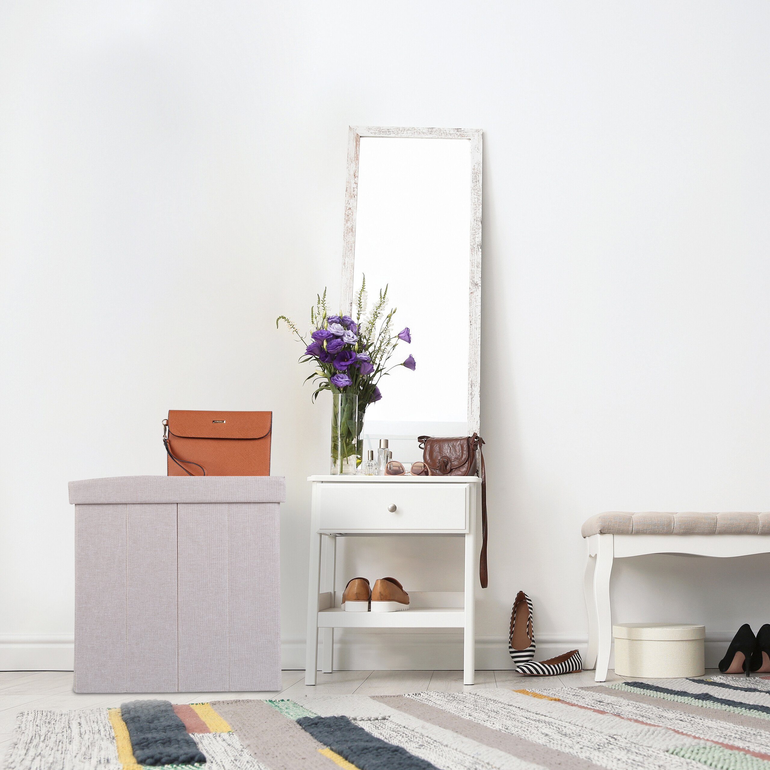 relaxdays Sitzhocker mit Stauraum beige günstig online kaufen