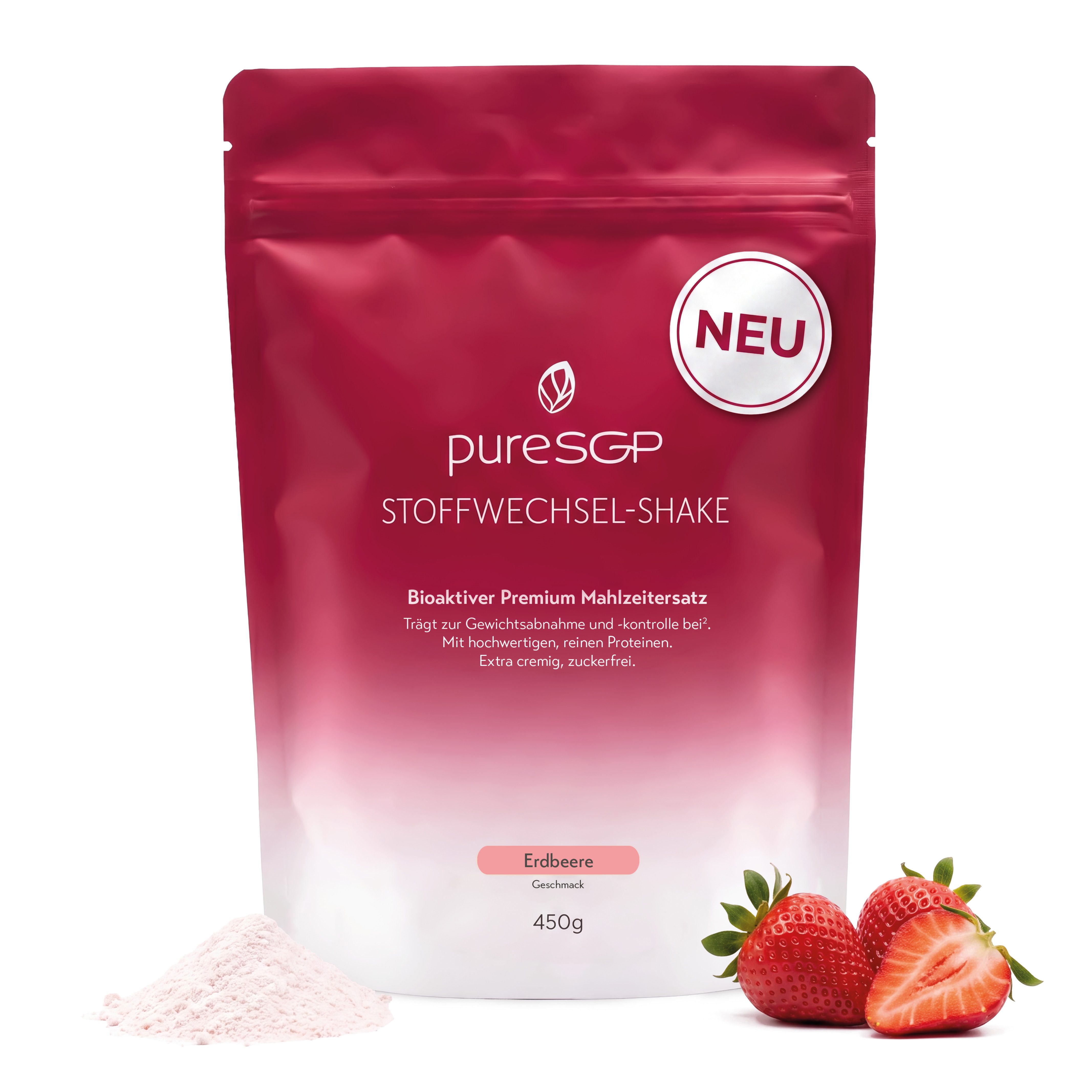 PureSGP Stoffwechsel-Shake Pulver Erdbeere 450 g