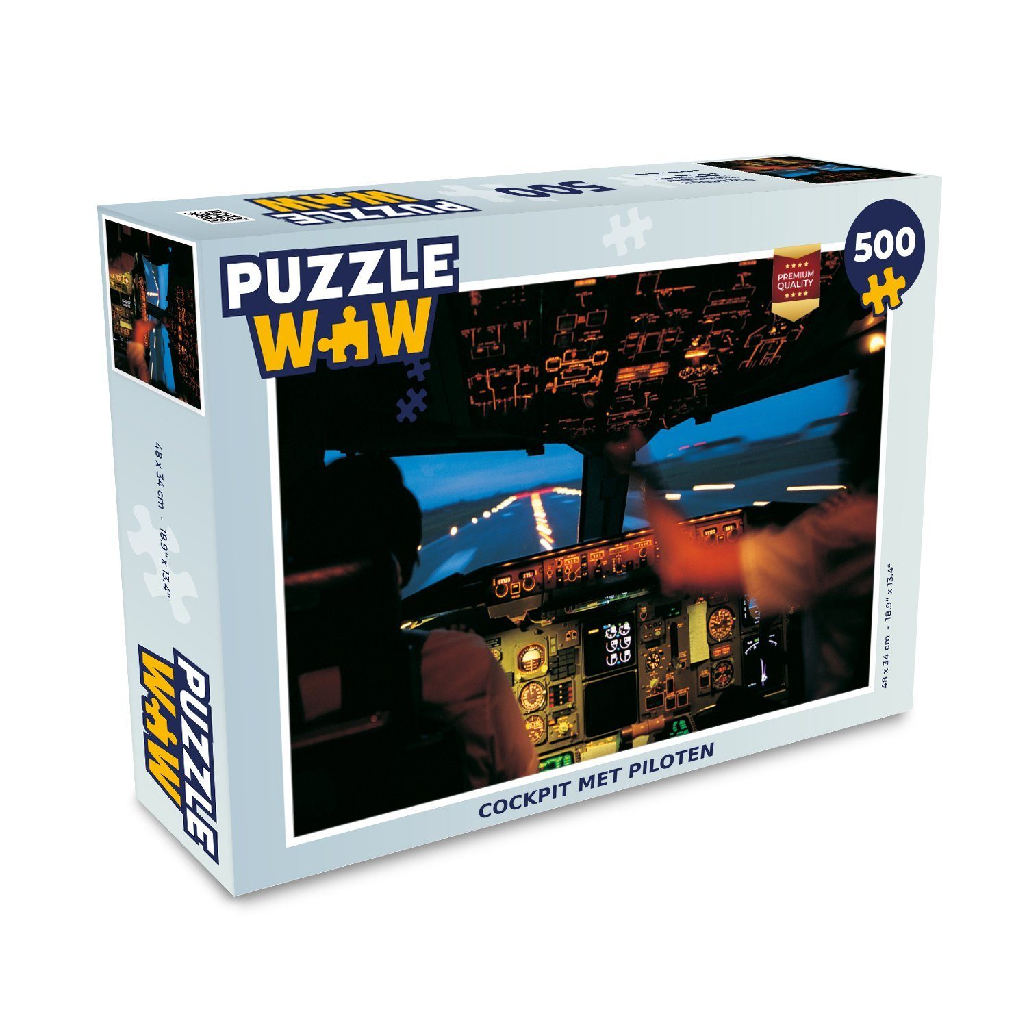 MuchoWow Puzzle Cockpit mit Piloten, 500 Puzzleteile, FotoPuzzle, Bilderrätsel, Puzzlespiele