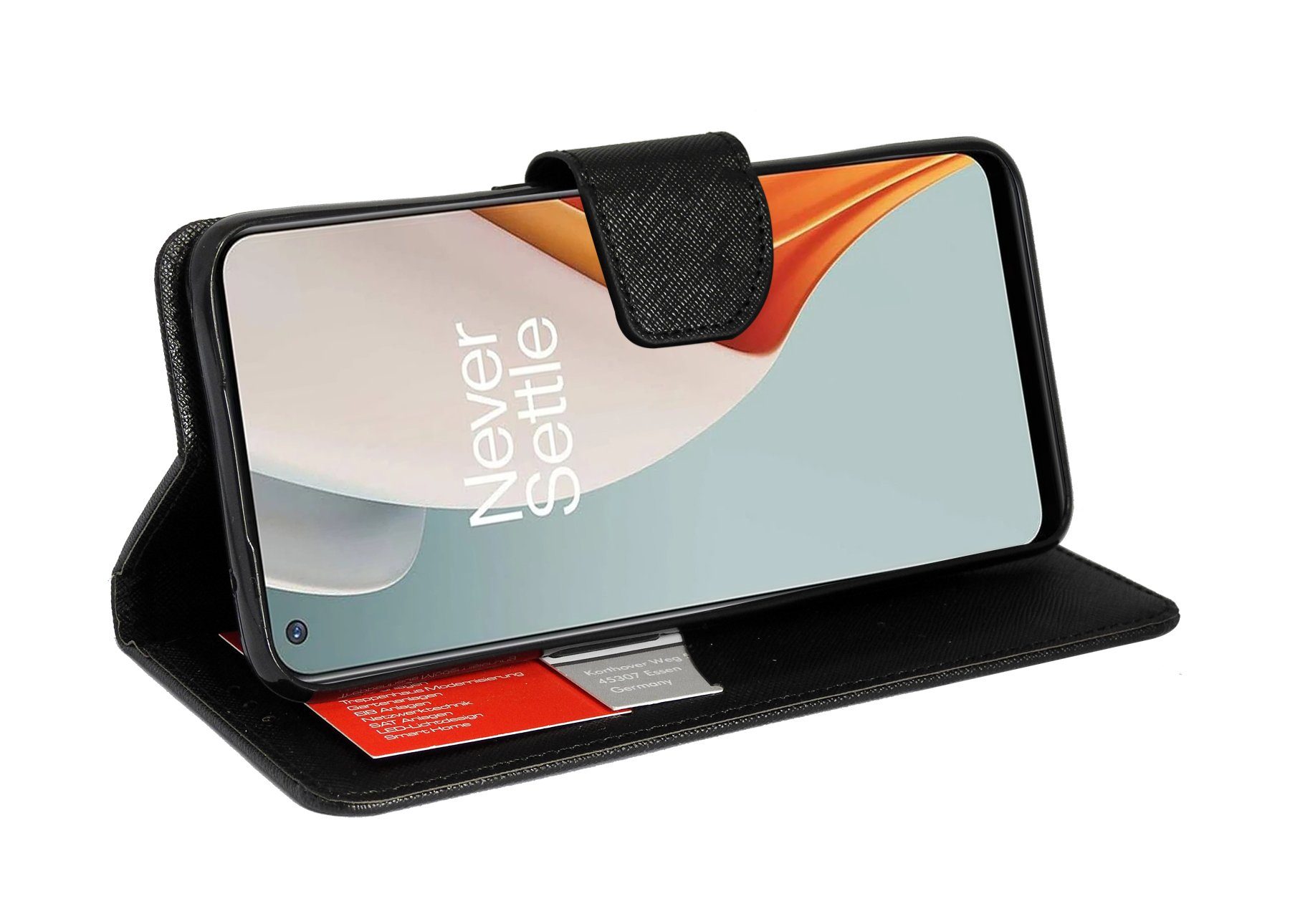 cofi1453 Handyhülle Buch Tasche OnePlus Nord N100, Kunstleder Schutzhülle Handy Wallet Case Cover mit Kartenfächern, Stan