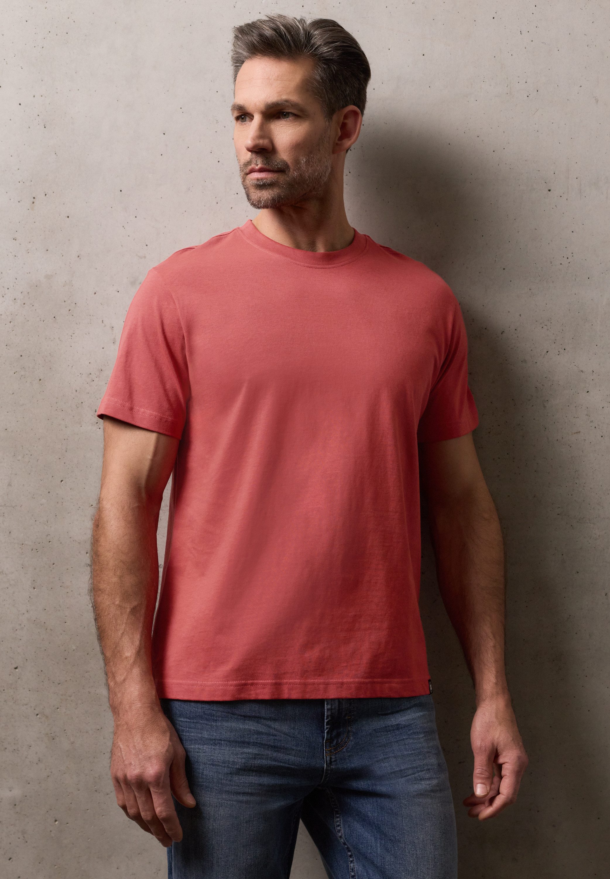 STREET ONE MEN T-Shirt mit Rundhalsausschnitt günstig online kaufen