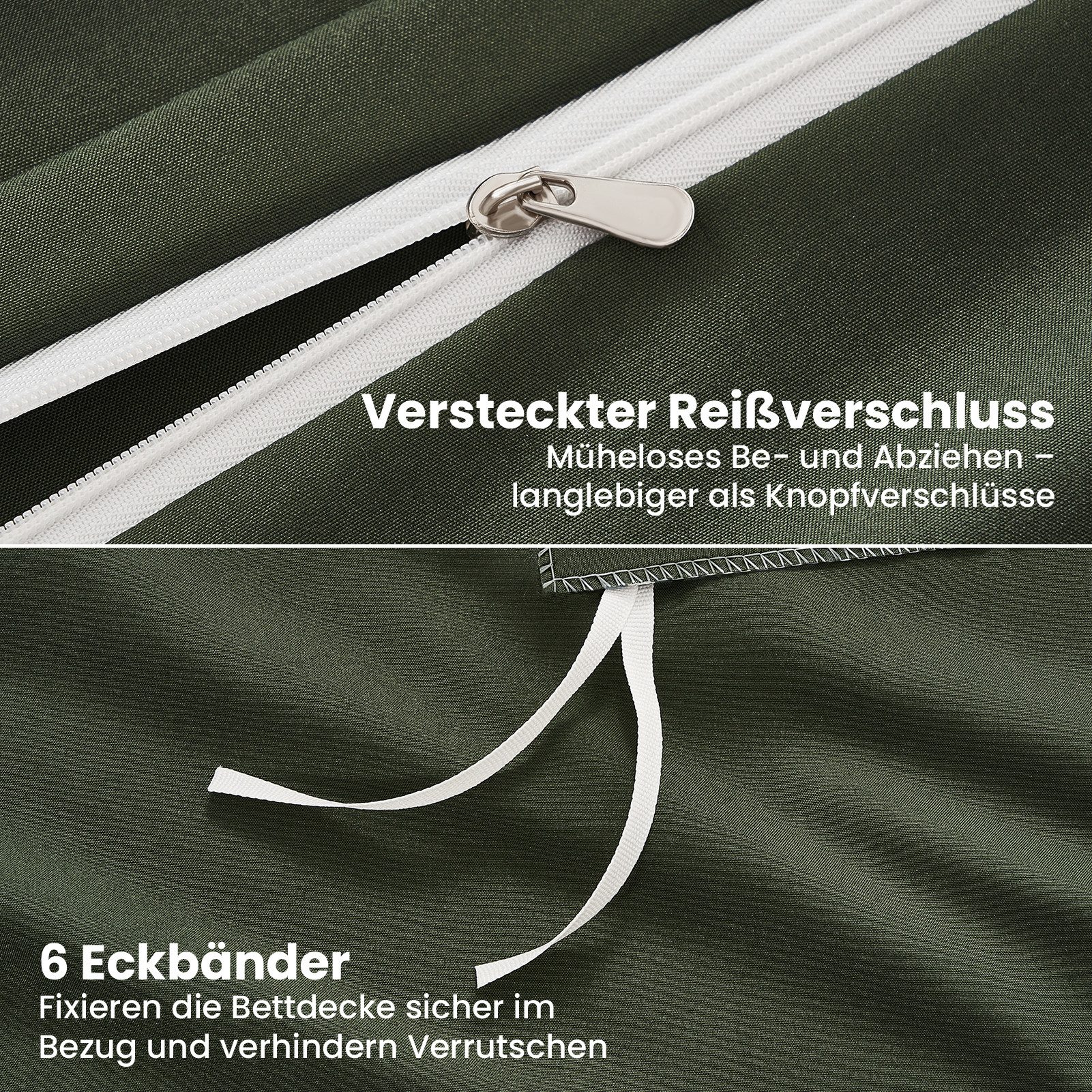 Topfinel Bettwäsche 135 x 200 4 teilig Leicht flanell mit reißverschluss kühlend bügelfrei, 90g/m² Flanell und Mikrofaser, 2 teilig, bettwäsche 155 x 220 sale e – Bild 3 von 5