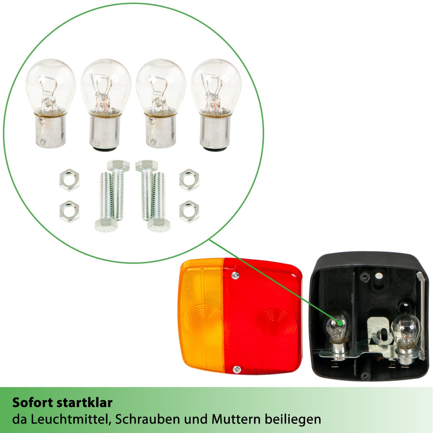 fouraces Anhänger-Rückleuchte KFZ Rücklicht 21W / 5W, 2er Set