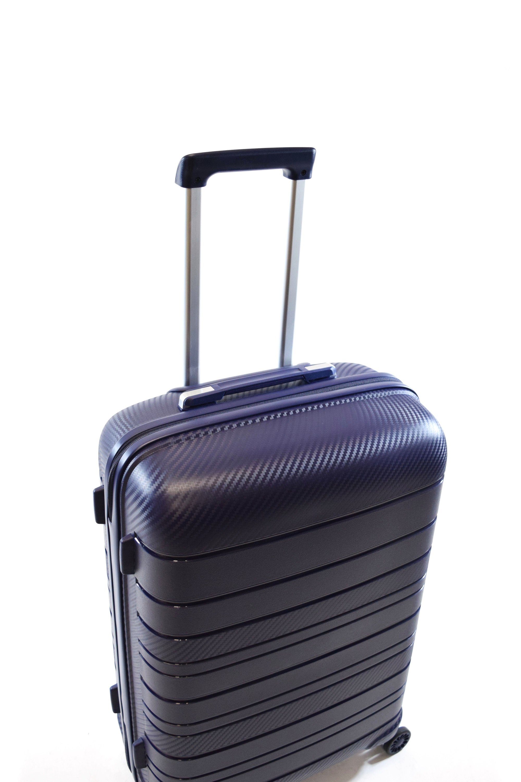 Zimmert Leather Trolley SCROLL-LIGHT bruchsicheres Polypropylen, 4 Rollen, 4 Rollen S 55 M 66 L 75 cm, 4 Rollen, Grau, Rot, Lila Blau, Schwarz