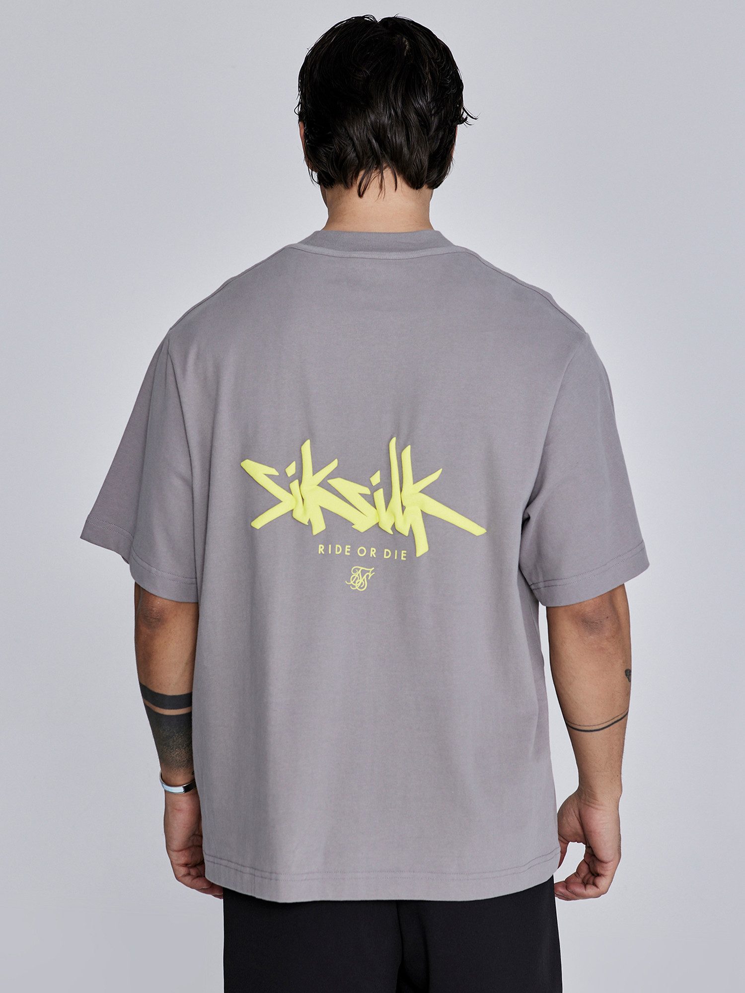 Siksilk Kurzarmhemd SikSilk Herren Grau Neon günstig online kaufen