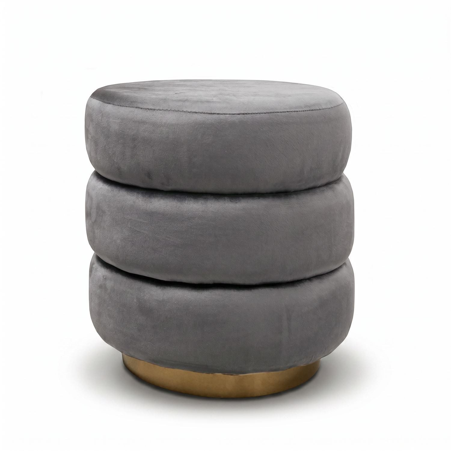 Lookway Pouf Pouf LUCIA im Glamour-Stil mit goldenem Sockel
