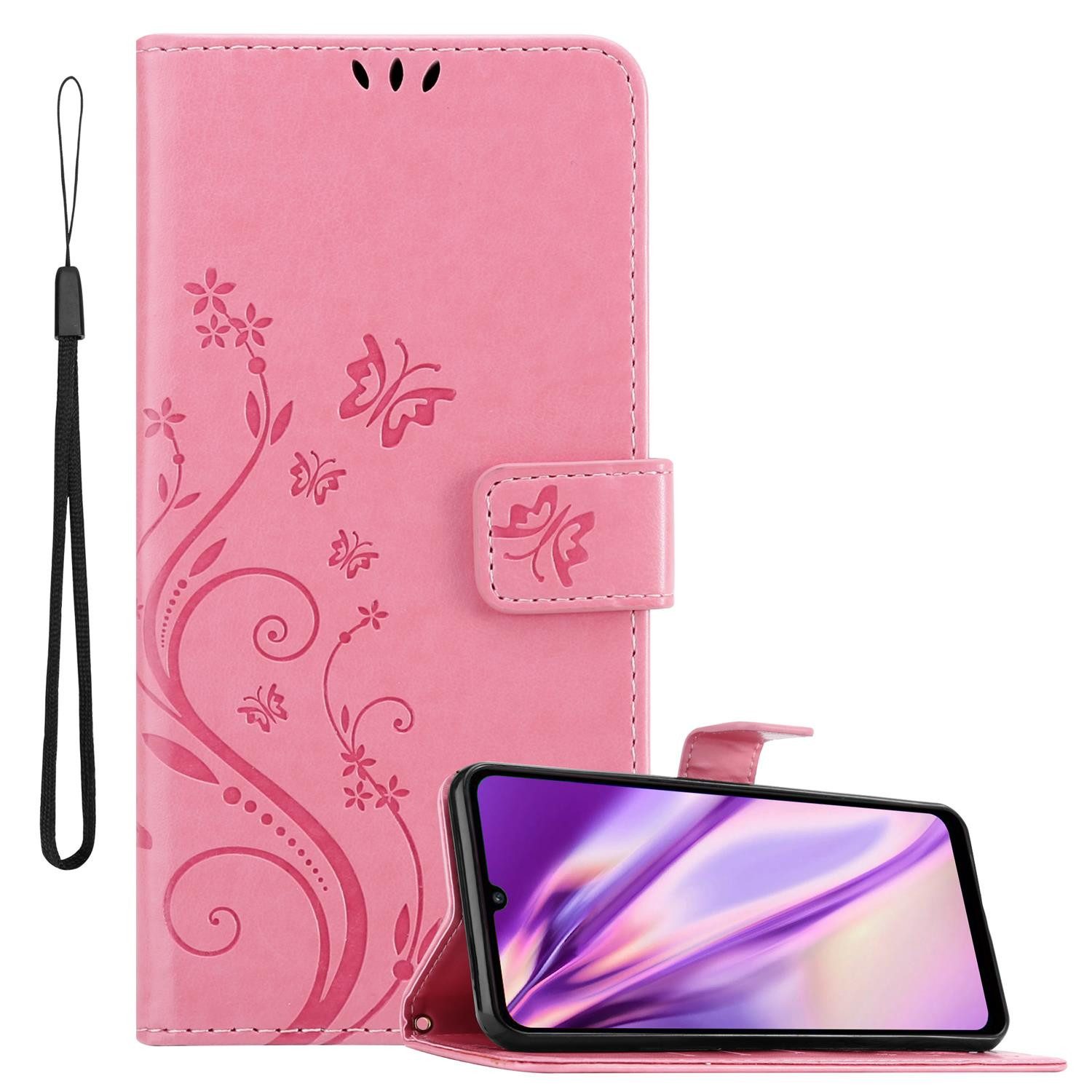 Cadorabo Handyhülle für Huawei Y6P Hülle Huawei Y6P, Hülle Schutzhülle Blumen Flower mit Standfunktion Kartenfach Magnet