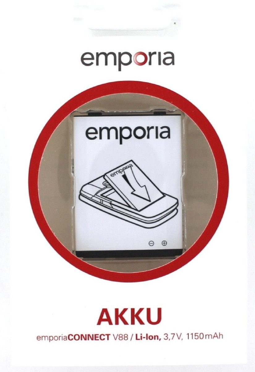 Emporia Akku für Emporia AK-V88 Li-Ion 3,7 Volt 1150 mAh schwarz Handy-Akku 1150 mAh (3.7 V)