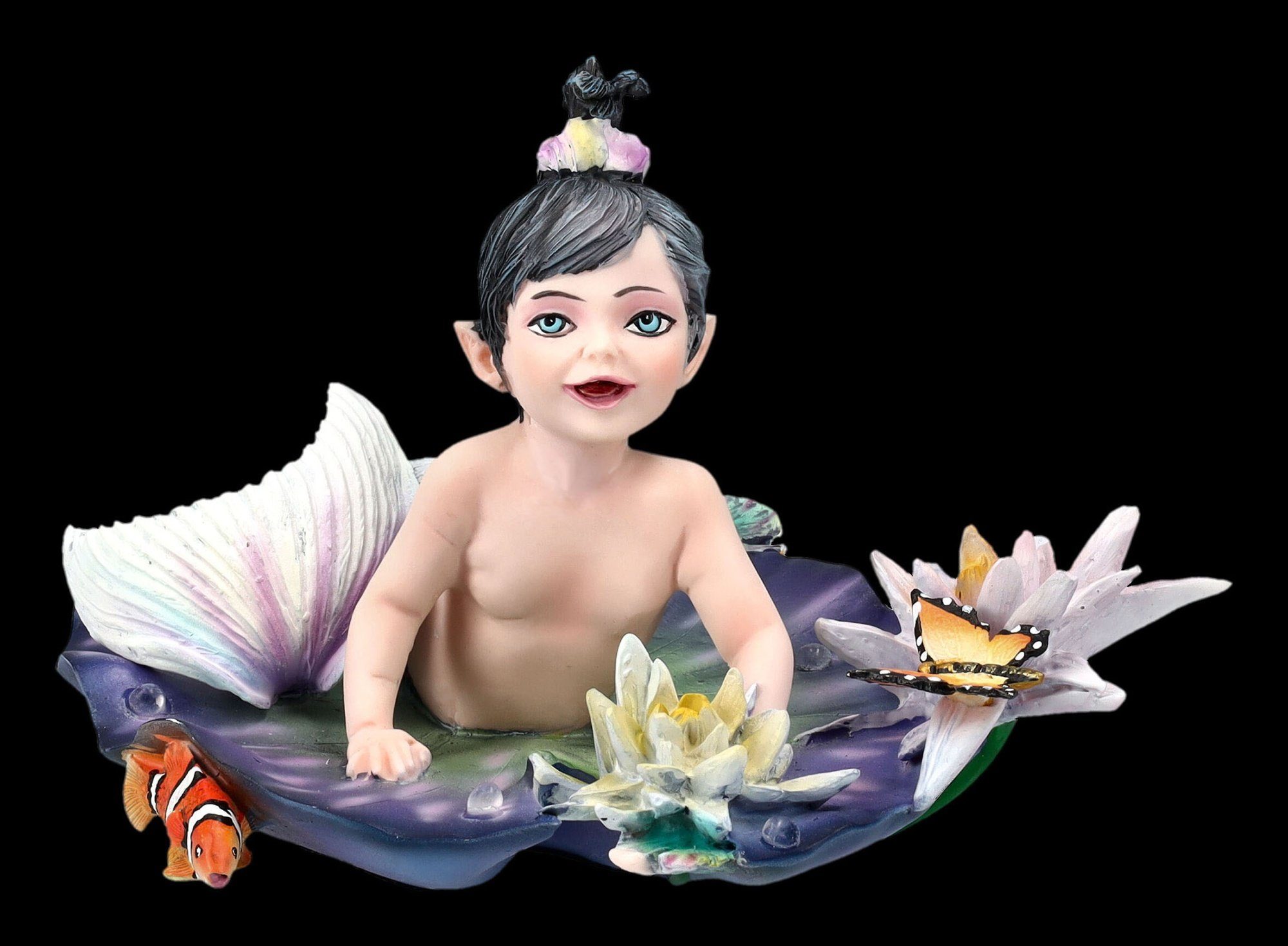 Figuren Shop GmbH Fantasy-Figur Meerjungfrauen Figur - Baby Meerjunge - Fantasy Dekofigur Dekoration