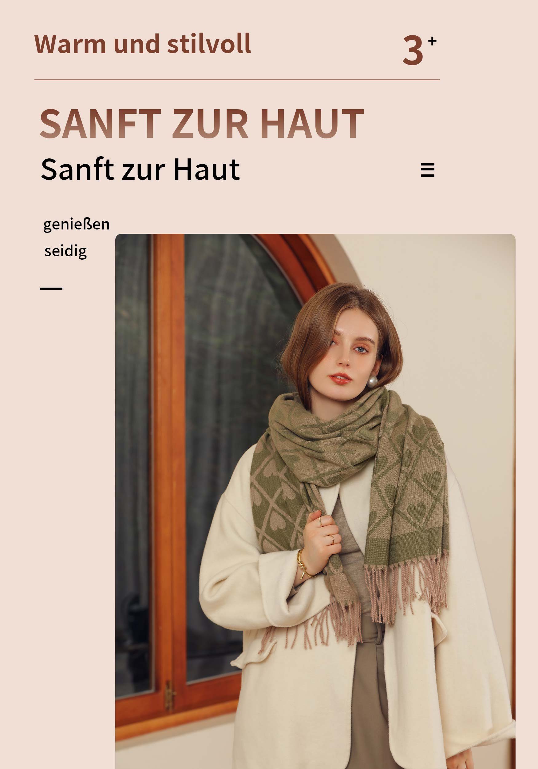 Liebesdruck XXL-Schal warmer Schal, Grün Modeschals Hochwertiger Schöner MAGICSHE