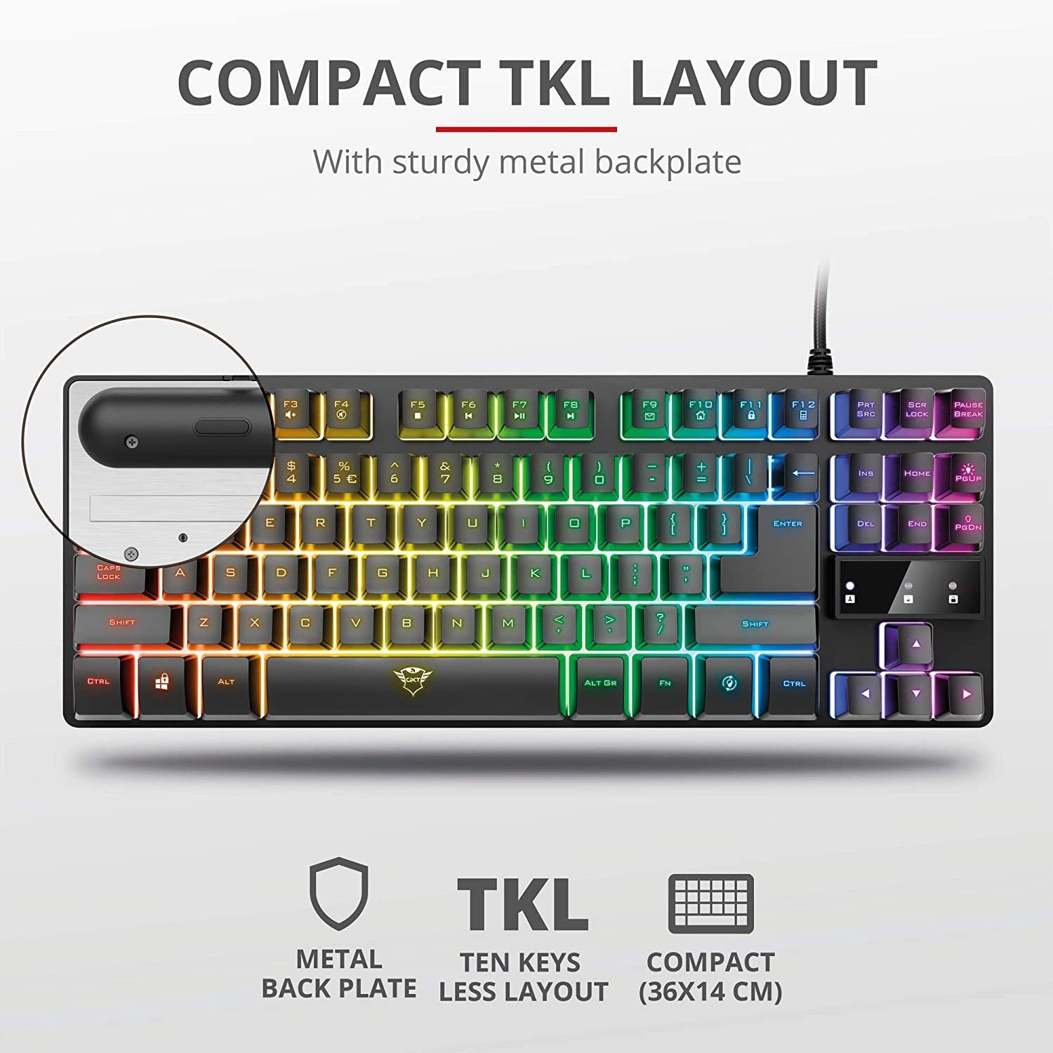 TKL DE Trust KEYBOARD Gaming-Tastatur GXT833 THADO