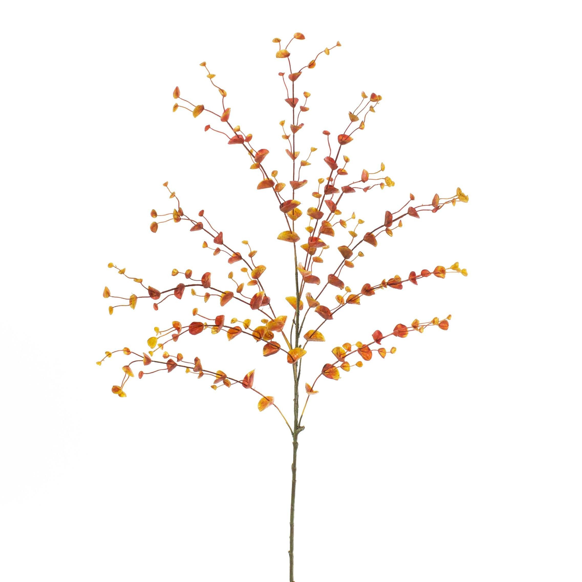 Kunstzweig Künstlicher Eucalyptus Zweig, orange, 110cm - Deko Zweig Eukalyptus, artplants, Höhe 110.0 cm