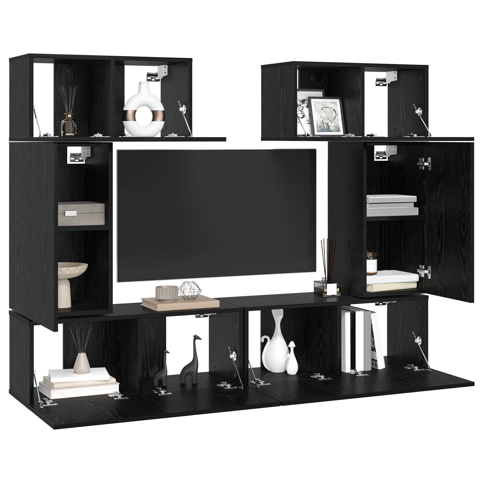 vidaXL TV-Schrank TV-Schrank-Set mit Regal 6 günstig online kaufen