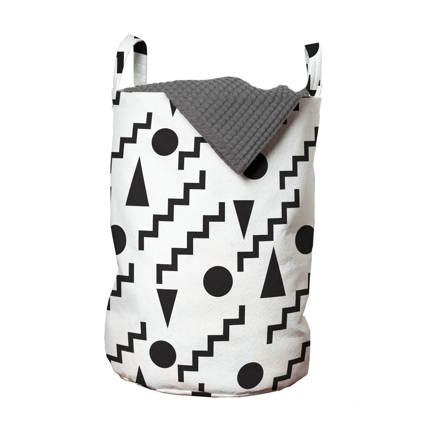 Abakuhaus Wäschesäckchen Wäschekorb mit Griffen Kordelzugverschluss für Waschsalons, Geometrisch Moderne geometrische Motive