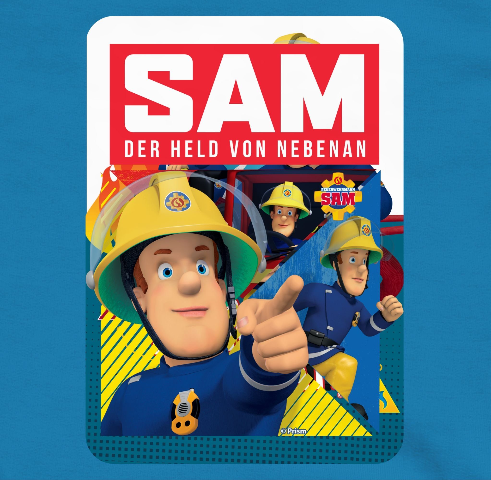 Sam Held Hoodie Shirtracer Sam Feuerwehrmann Himmelblau nebenan von 1 Jungen der