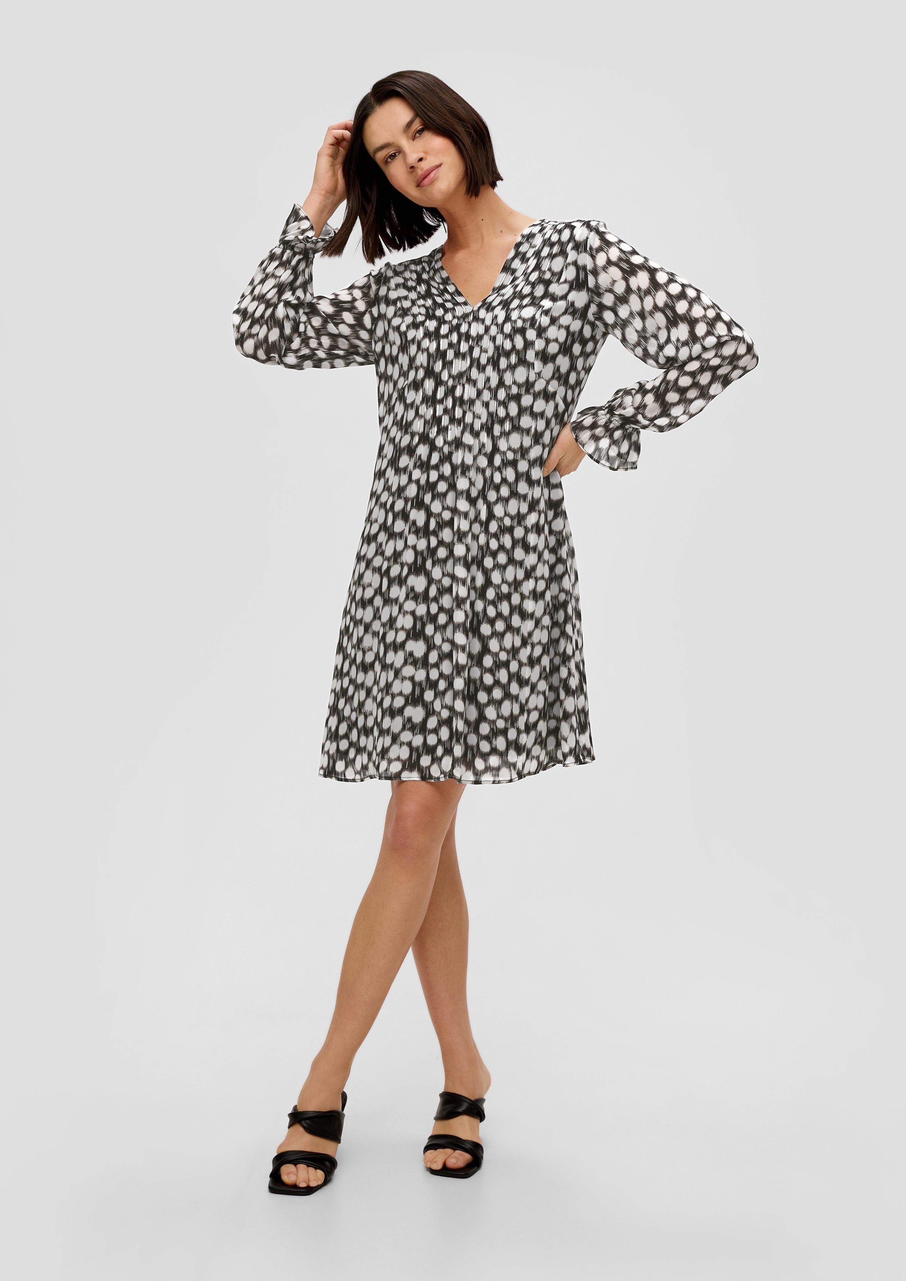 Minikleid Chiffonkleid mit V-Ausschnitt
