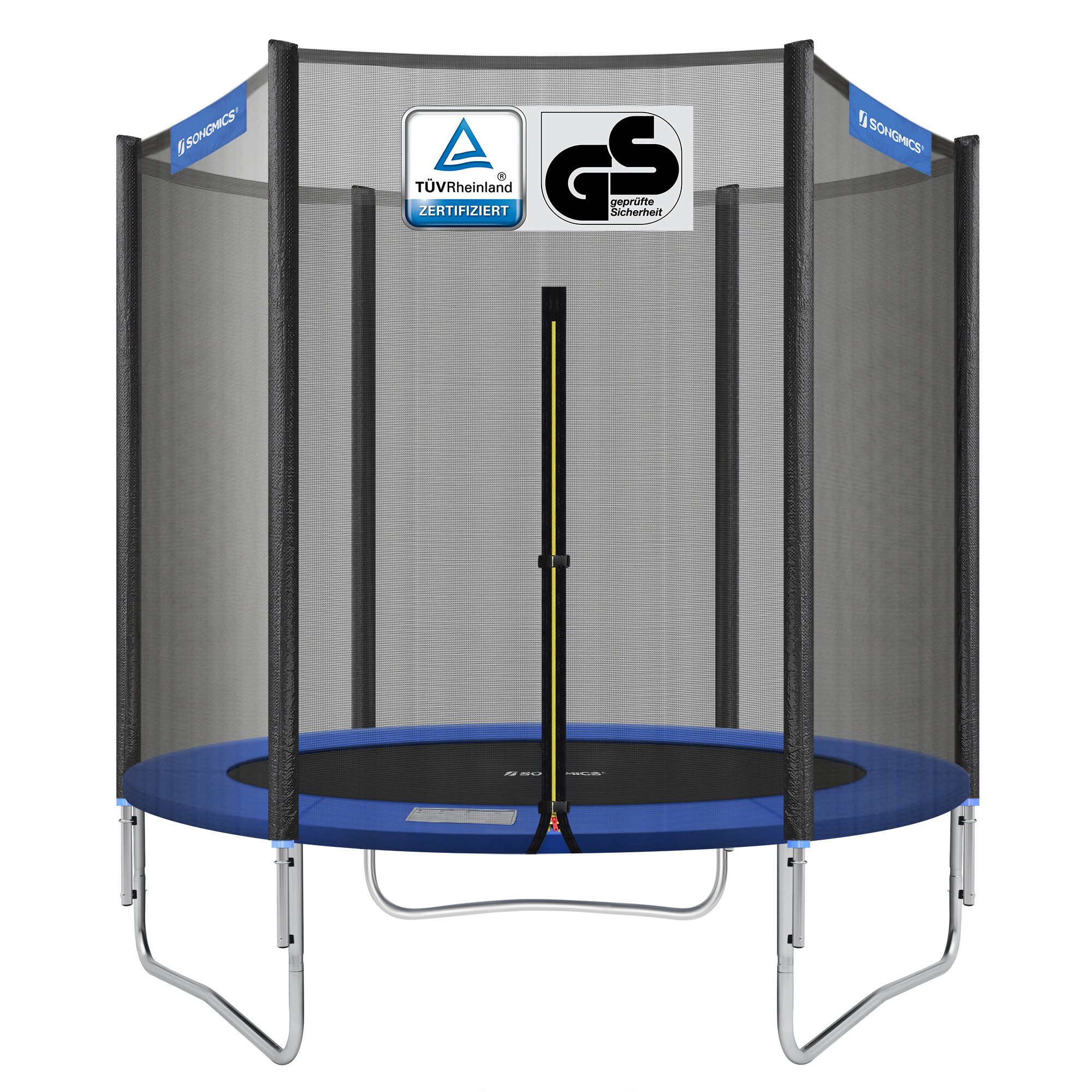SONGMICS Gartentrampolin Trampolin Outdoor, Ø 183 cm, bis 100 kg belastbar, für Garten, mit Sicherheitsnetz, Sicherheitsabdeckung