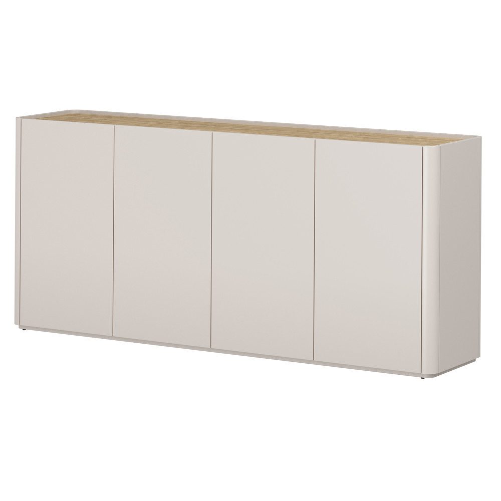 Lomadox Sideboard ELOY-141, Kaschmir Beige Eiche Dekor 200 cm Softclose grifflos