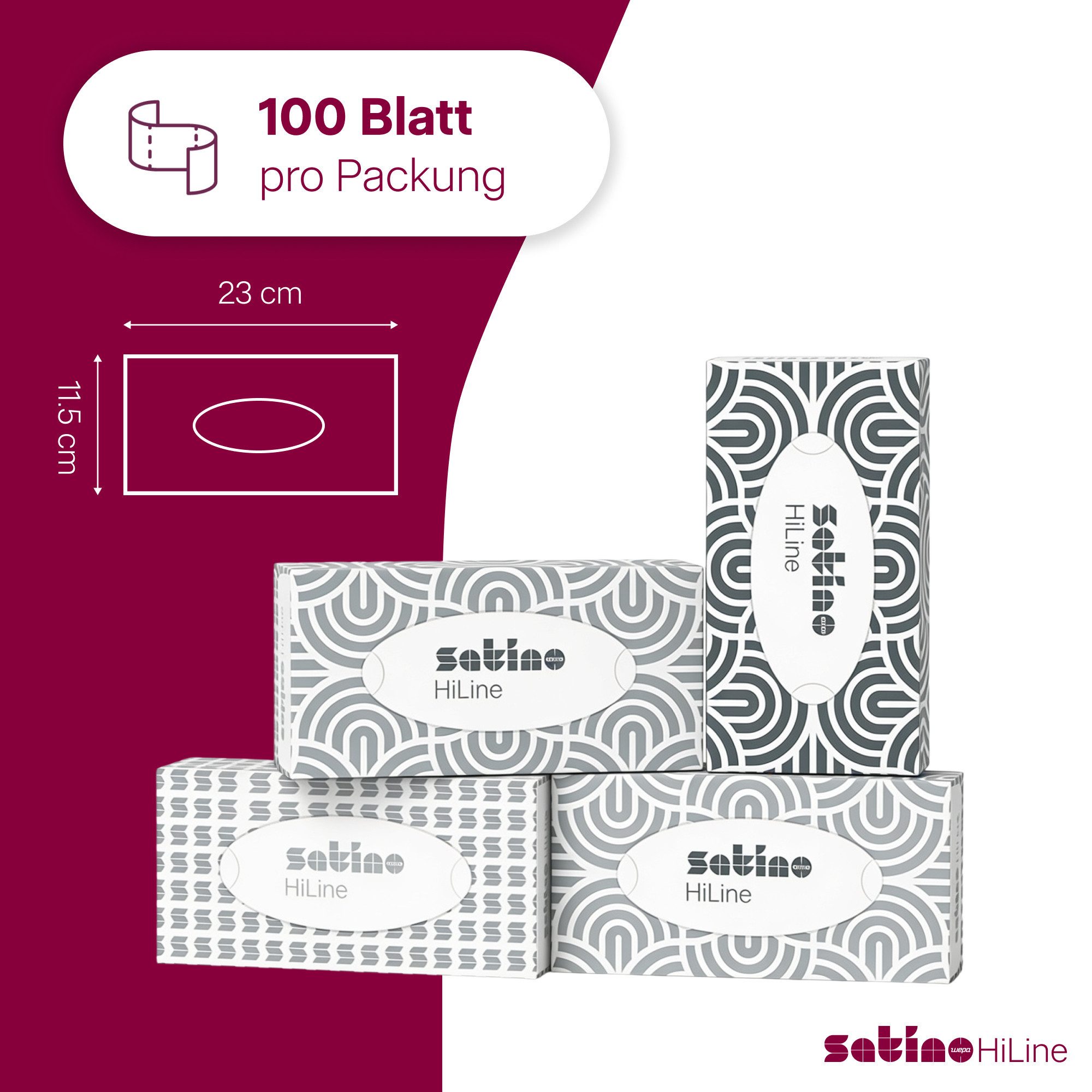 Satino Kosmetiktücher aus der Flachbox - 2-lagig - super soft - 100 Tücher pro Box (1-St)