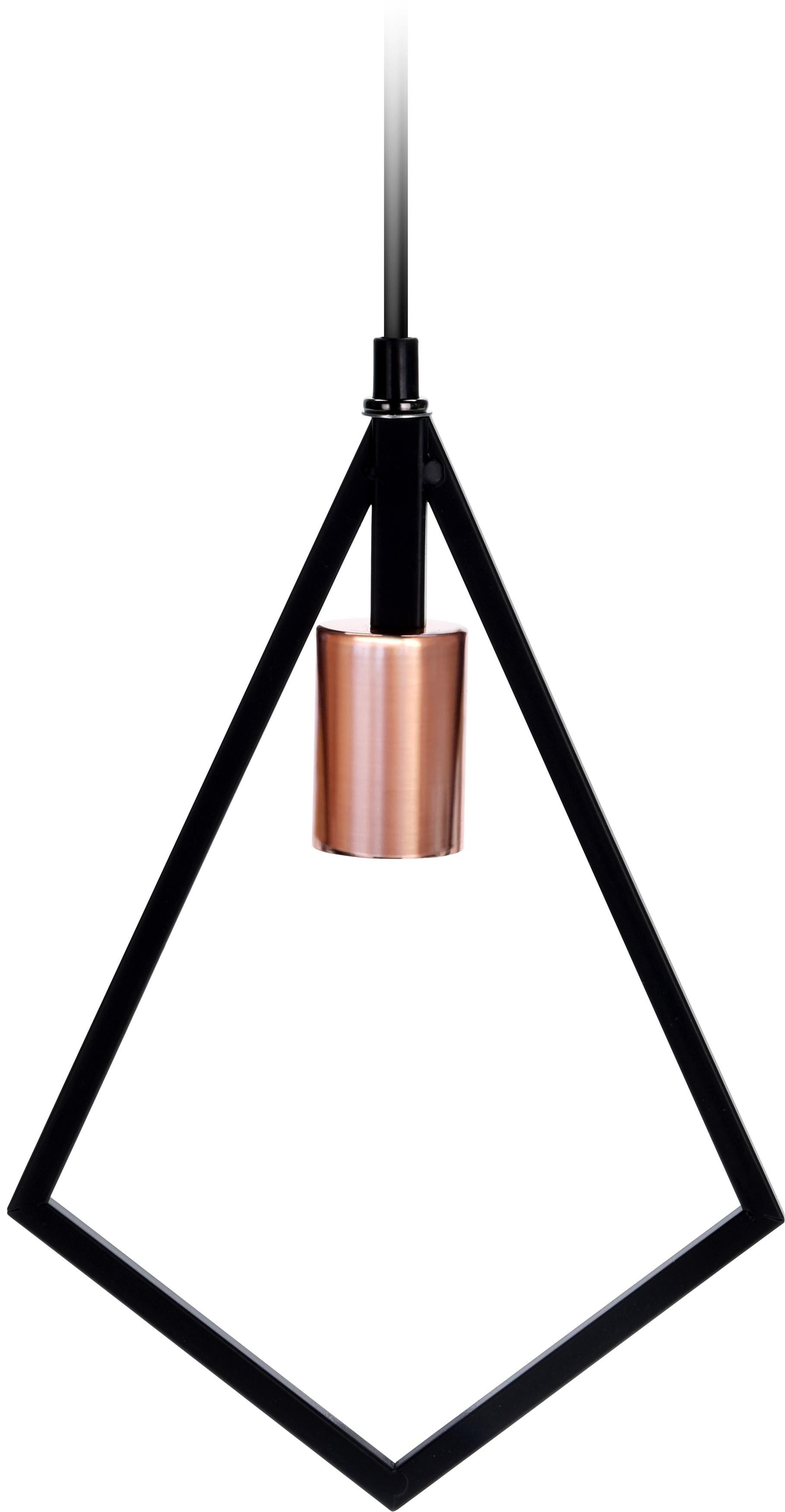 matrasa Pendelleuchte CRYSTAL 32cm Schwarz & Kupfer - Vintage Hängeleuchte, ohne Leuchtmittel, Hängeleuchte E27 Pendellampe