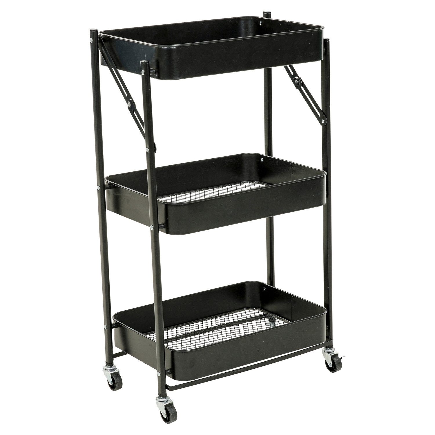 Rollwagen Allzweckwagen NARO, Schwarz, 45 x 77 cm, Eisen