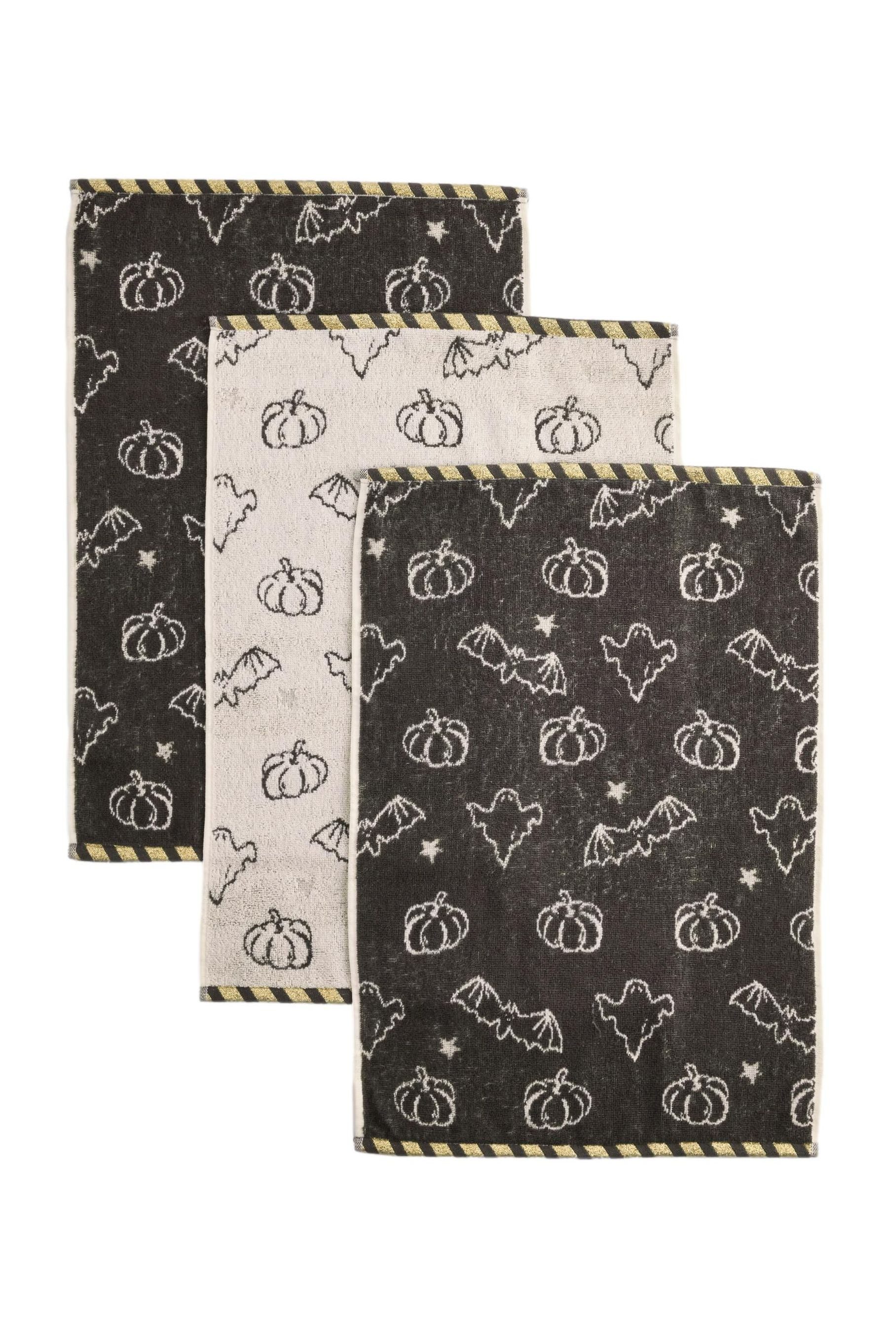 Next Geschirrtuch 3er-Set Geschirrtücher aus Frottee, Halloween, (3-tlg)