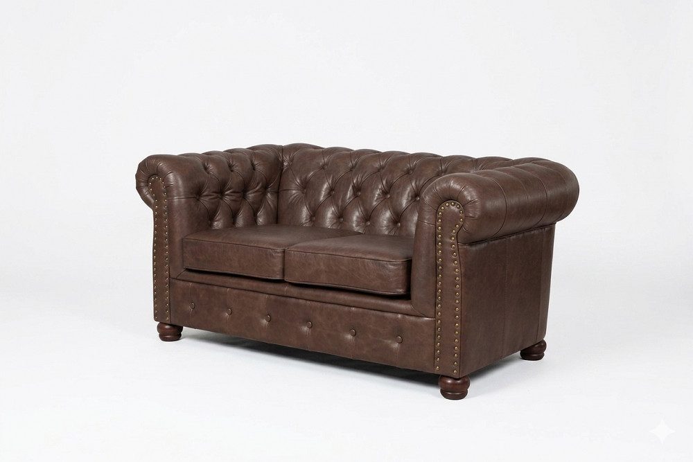 Xlmoebel Chesterfield-Sofa Elegantes Ledersofa in modernem Design mit hochwertiger Polsterung, Hergestellt in Europa