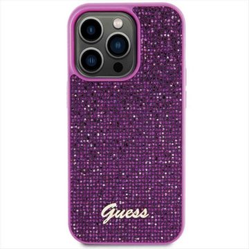 Guess Smartphone-Hülle Guess Apple iPhone 15 Pro Max Schutzhülle Disco Metal Script Lila