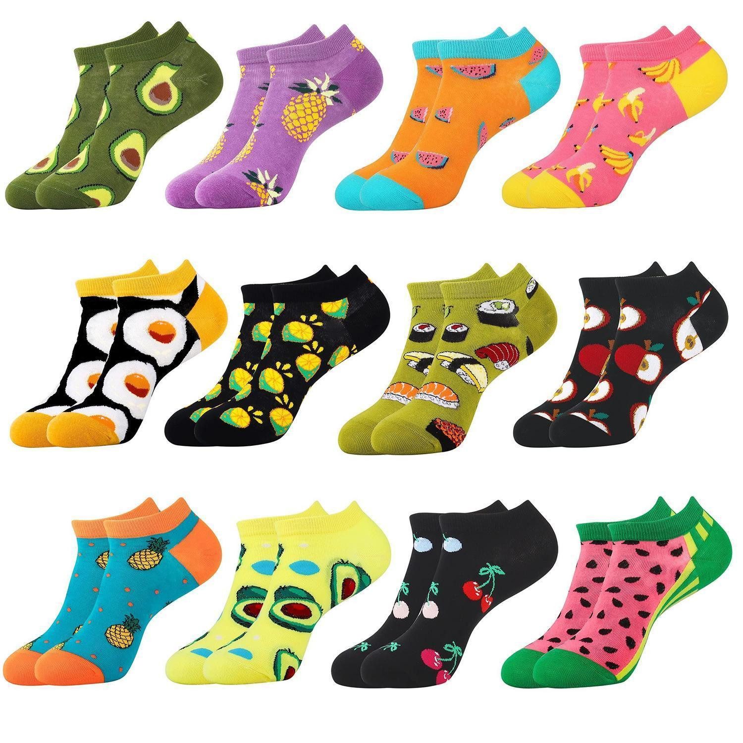 LuxusKollektion Sneakersocken Sneaker Socken Damen 39-42 bunt Baumwolle