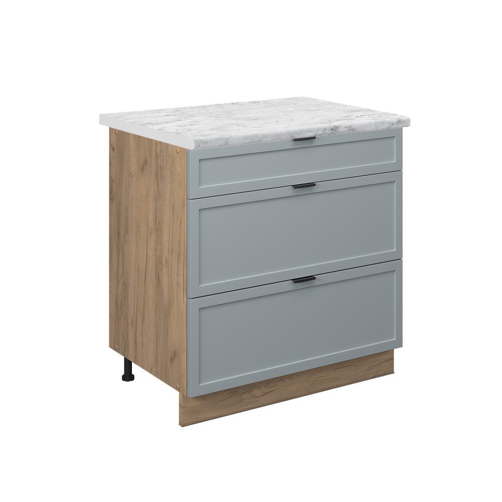 Vicco Unterschrank Fame-Line, Hellblau-grau/Goldkraft Eiche, 80 günstig online kaufen