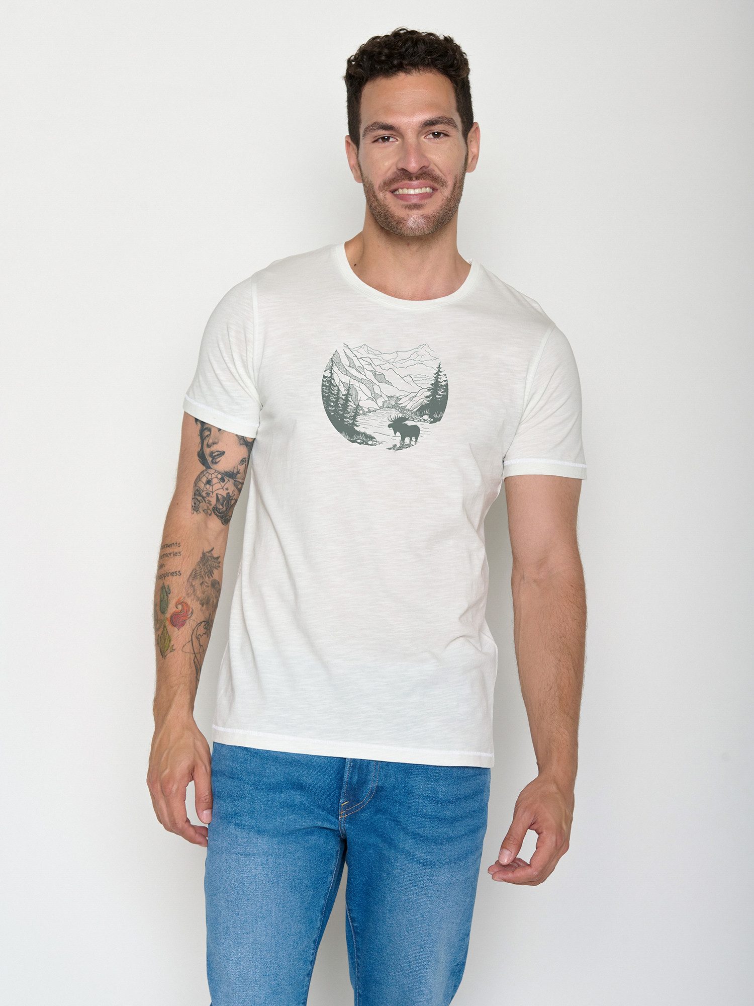 GreenBomb T-Shirt Spice Moose Creek (1-tlg., 1) Rundhalsausschnitt, Bio-Baumwolle, GOTS Zertifiziert