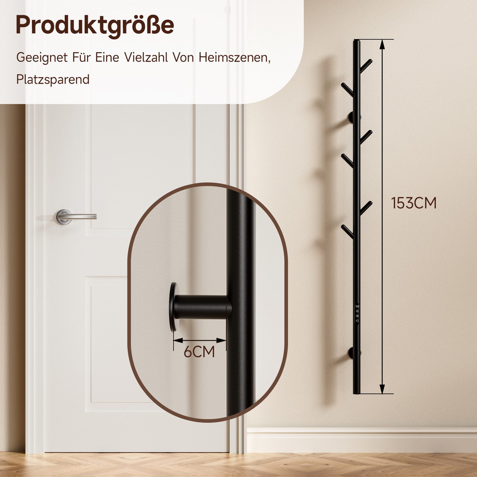 Oihpaw Elektrischer Badheizkörper 1530 x 32 mm Elektrischer Handtuchtrockne günstig online kaufen