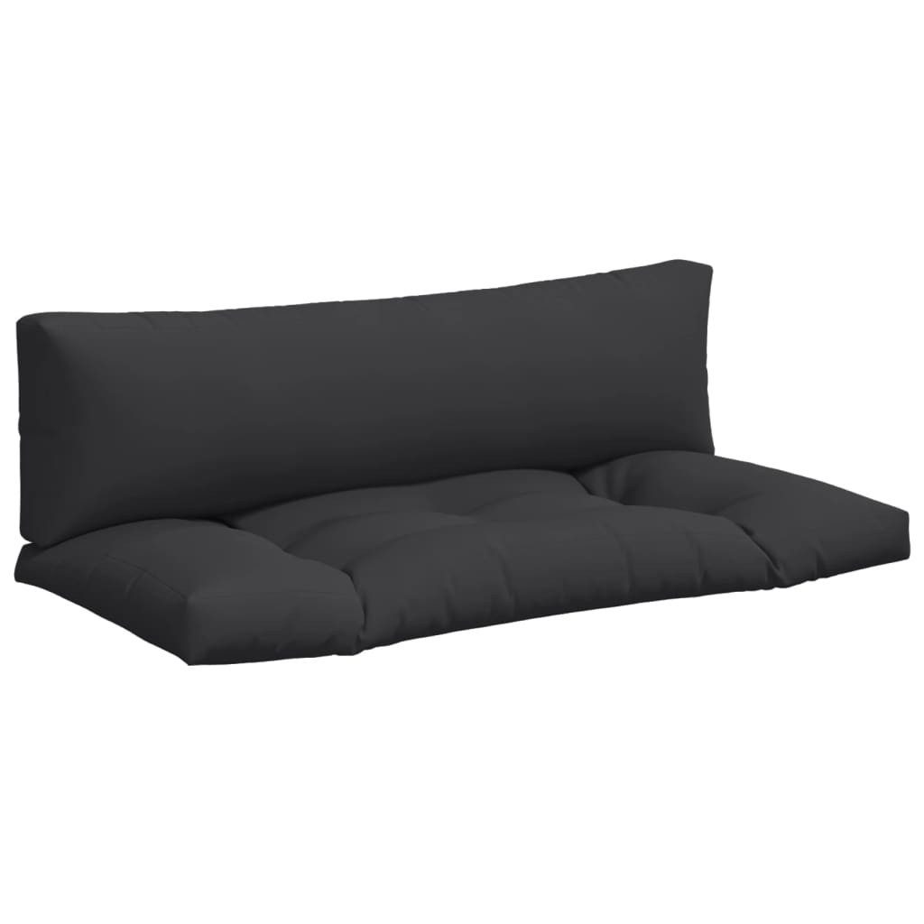vidaXL Sitzauflage Palettenkissen 2-tlg. Schwarz Stoff, günstig online kaufen
