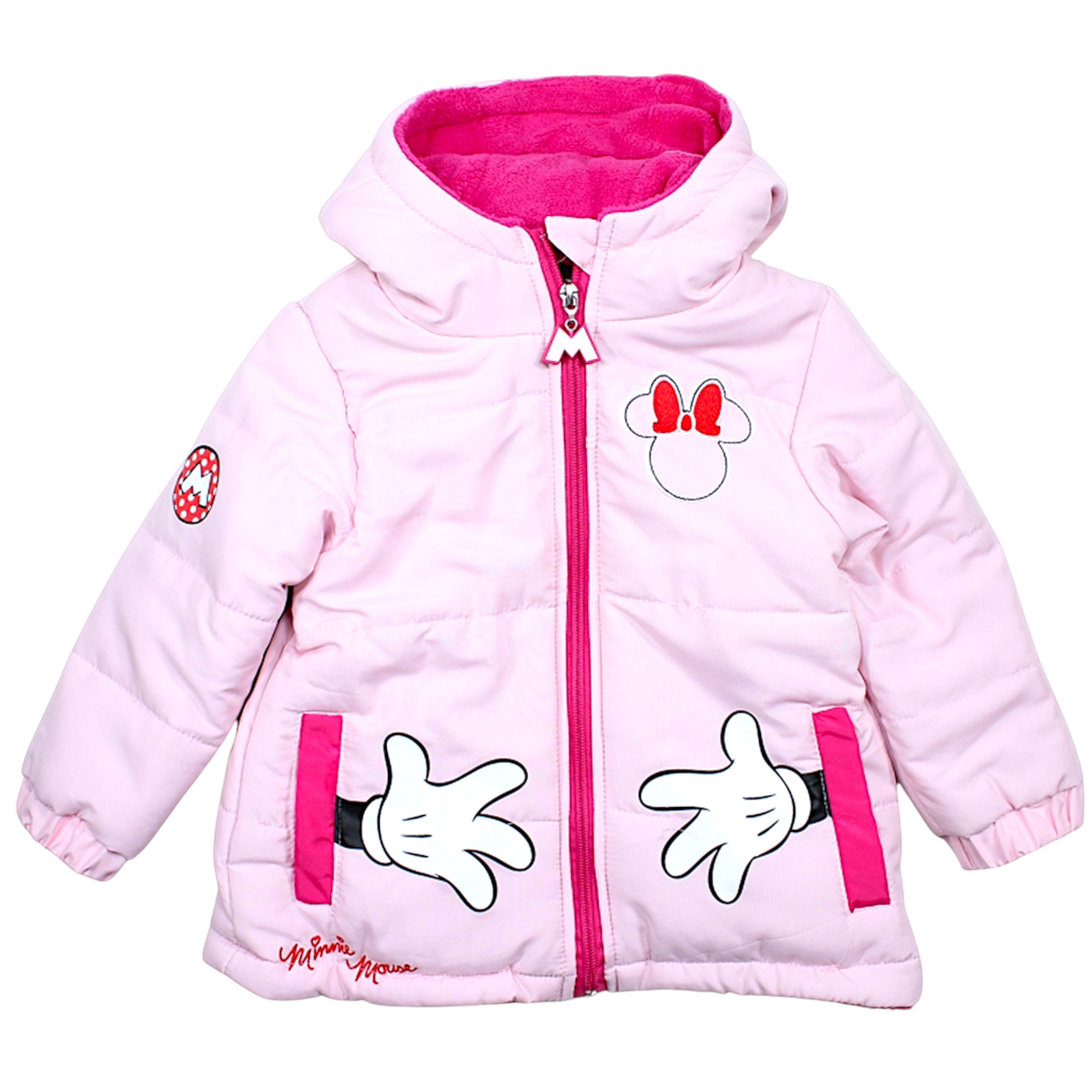 Disney Minnie Mouse Winterjacke Minnie Maus Mädchenjacke mit Kapuze & Fleece Futter Размер 98 - 128 cm