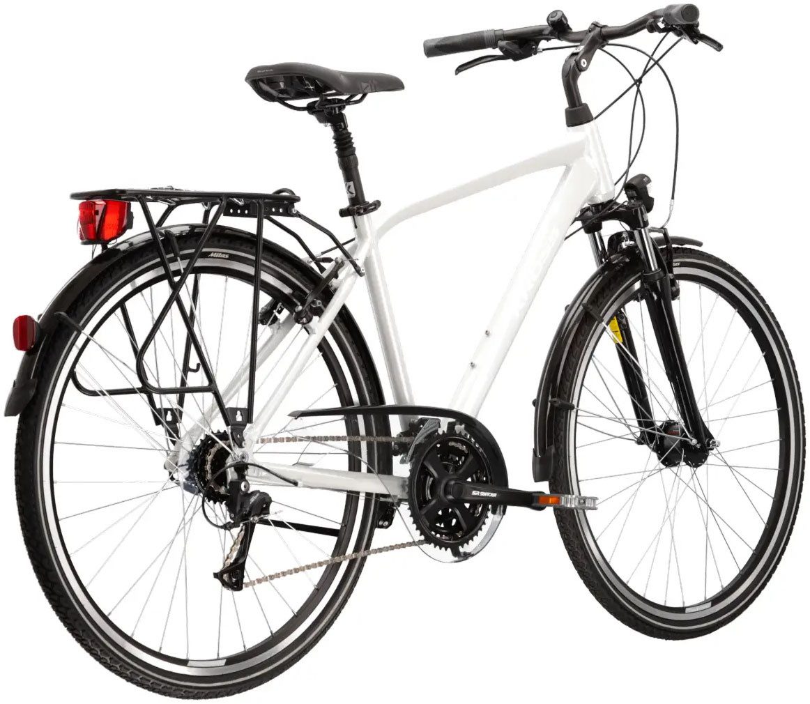 Kross Trekking Bike Trans 4.0 White, 21 gears, 21-speed Shimano ACERA T3000 derailleur, derailleur gears