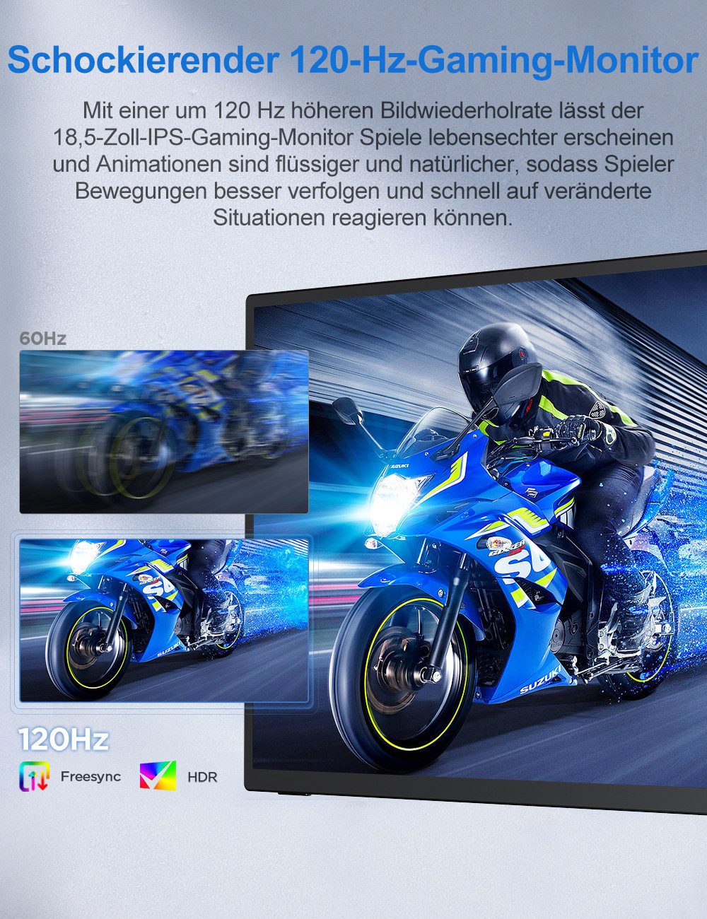 UPERFECT Tragbarer mobiler 18,5-Zoll-Monitor, Touchscreen-Monitor Portabler Monitor (47 cm/18.5 ", 1920 × 1080 px, Full HD, 16 ms Reaktionszeit, 120 Hz, IPS)