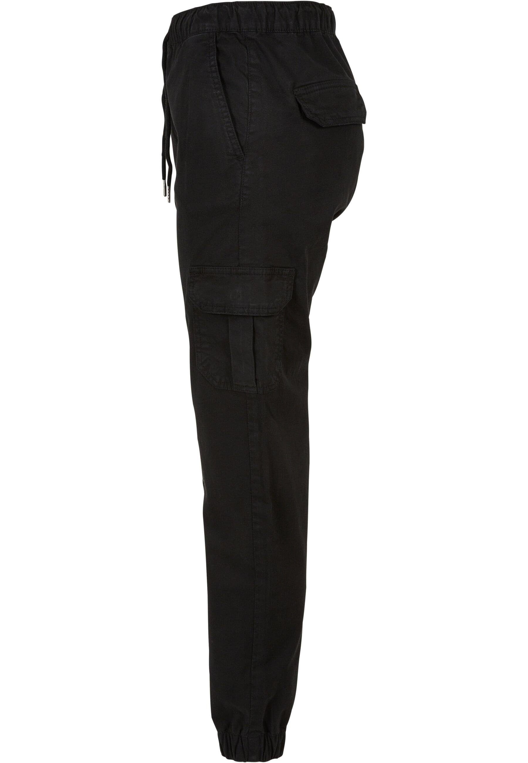 (1-tlg) Pants Ladies Cargo CLASSICS Waist Cargohose black High Jogging Damen URBAN